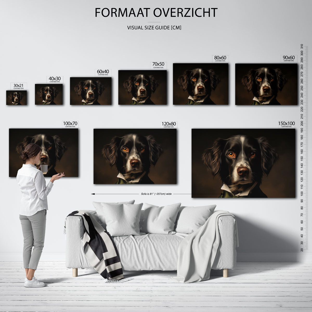 Hond met groene strik Poster