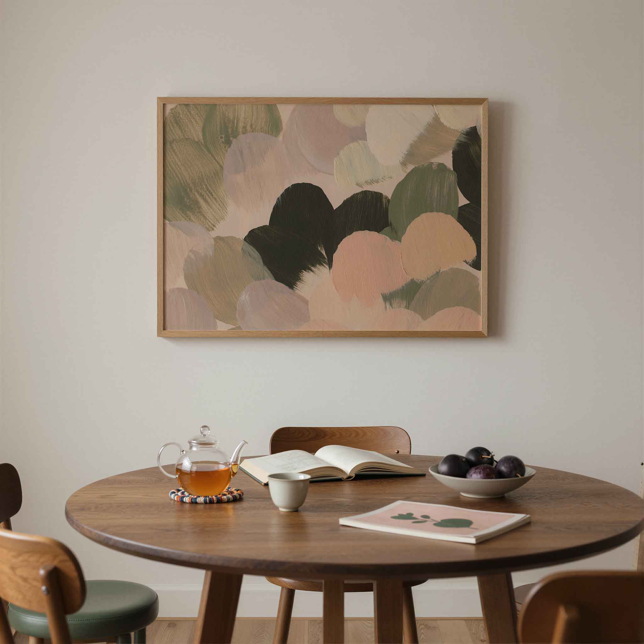 Abstracte penseelstreken Poster