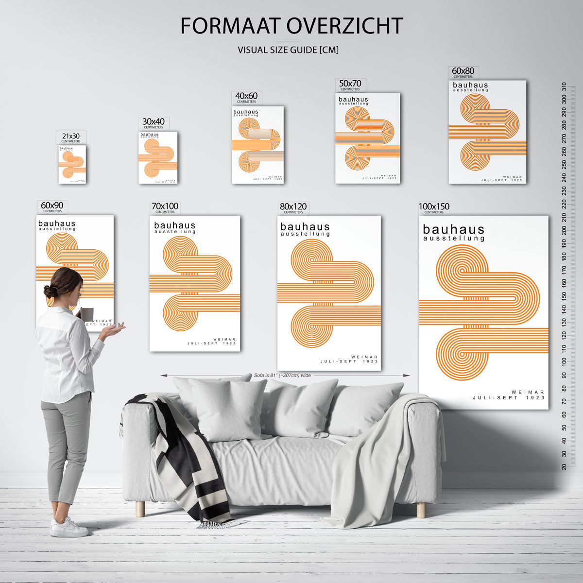 Lijnen en cirkelpatronen Poster