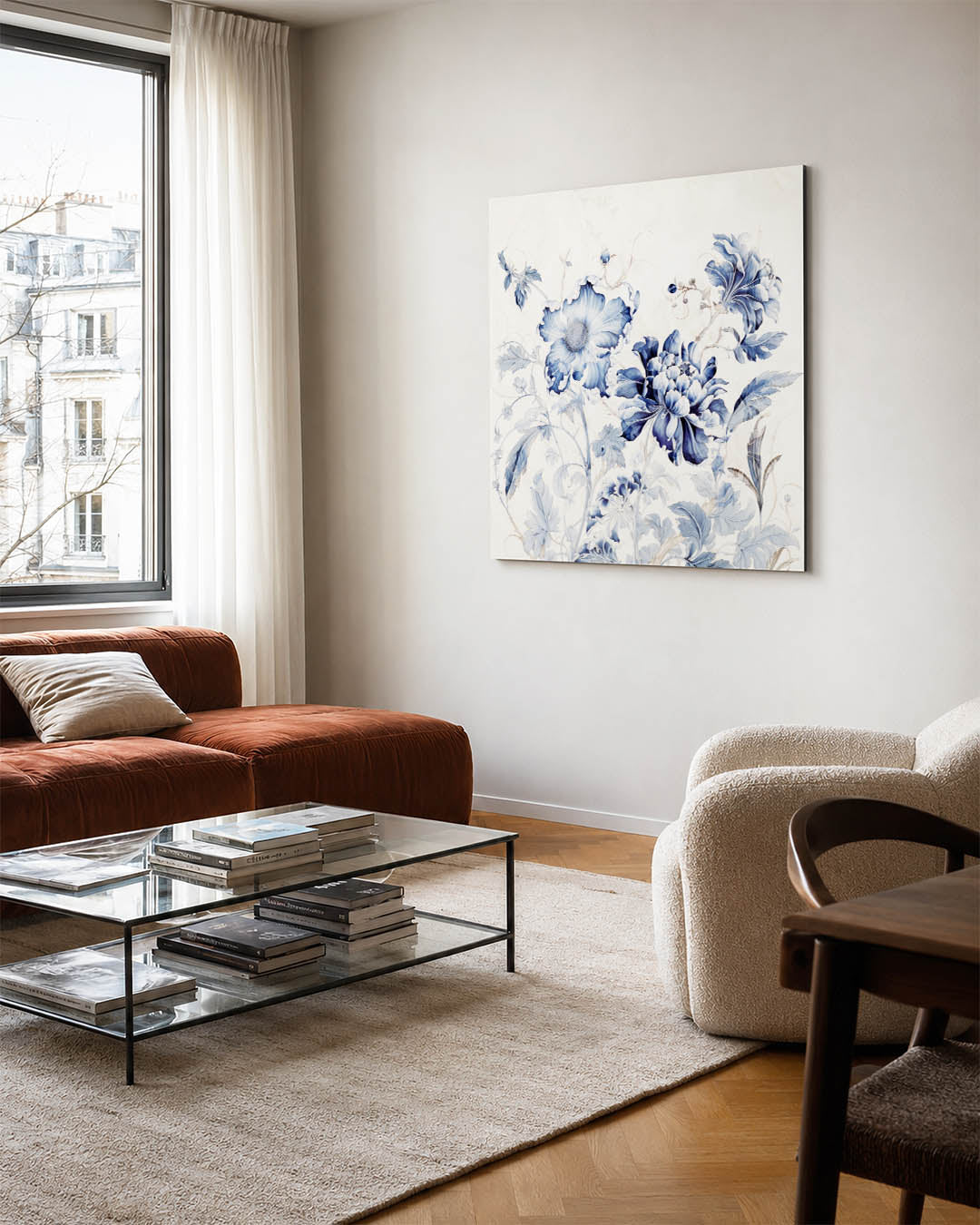Blauwe bloemenpracht Kunstwerk