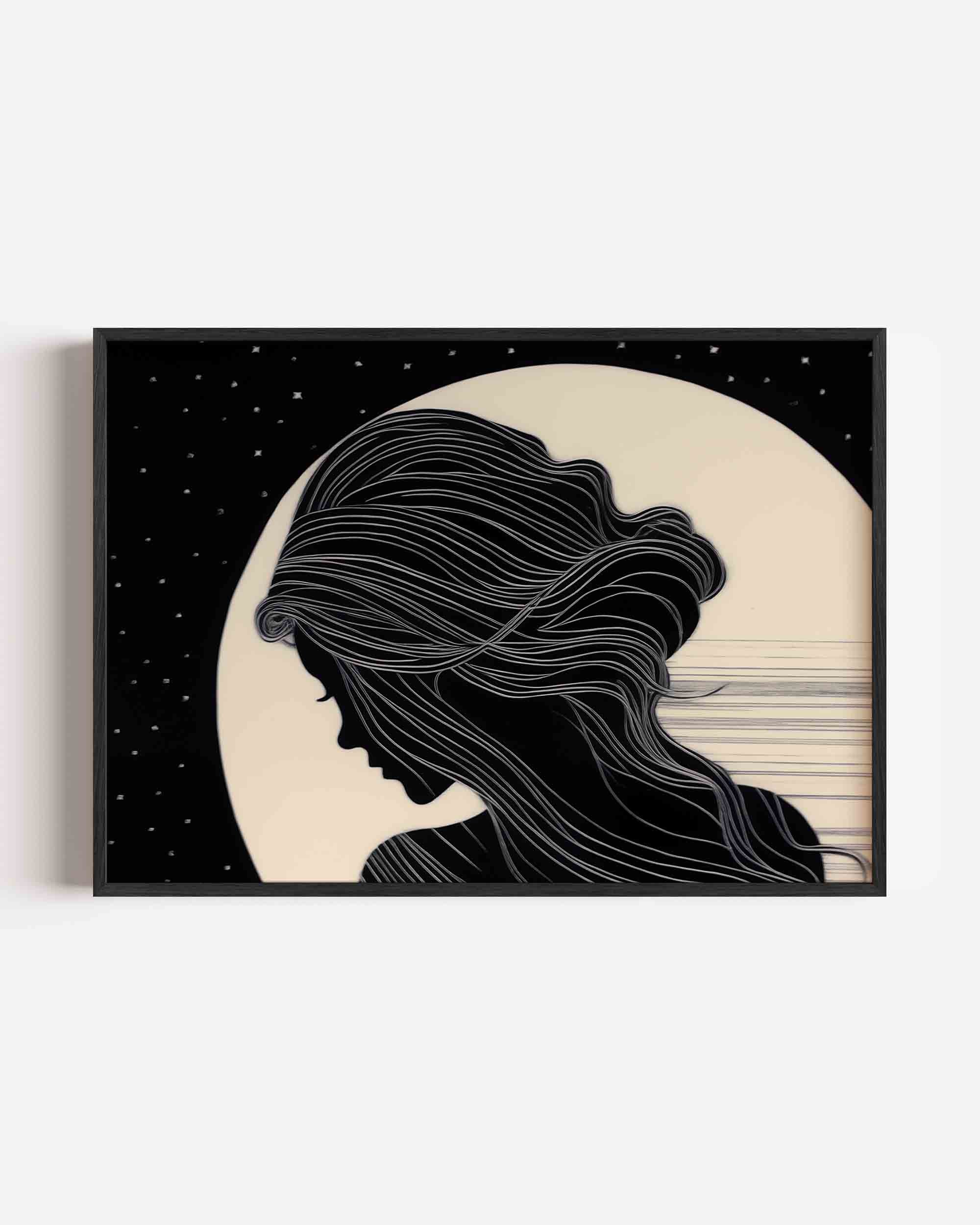 Silhouet van vrouw Poster