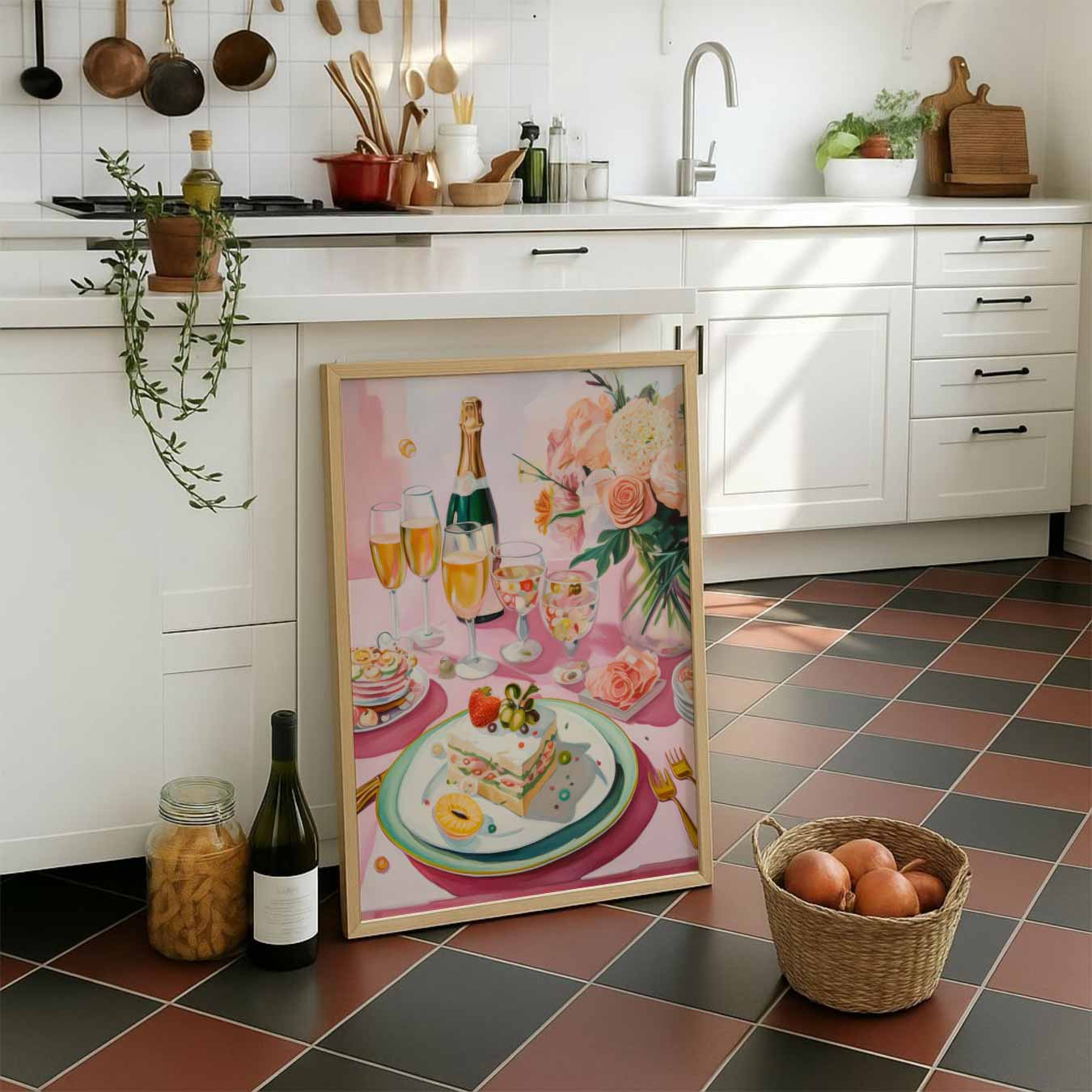 Romantische Brunch Tafereel Poster-WallArtistic