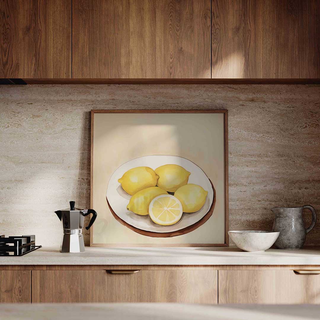 Citroenen op bord Poster
