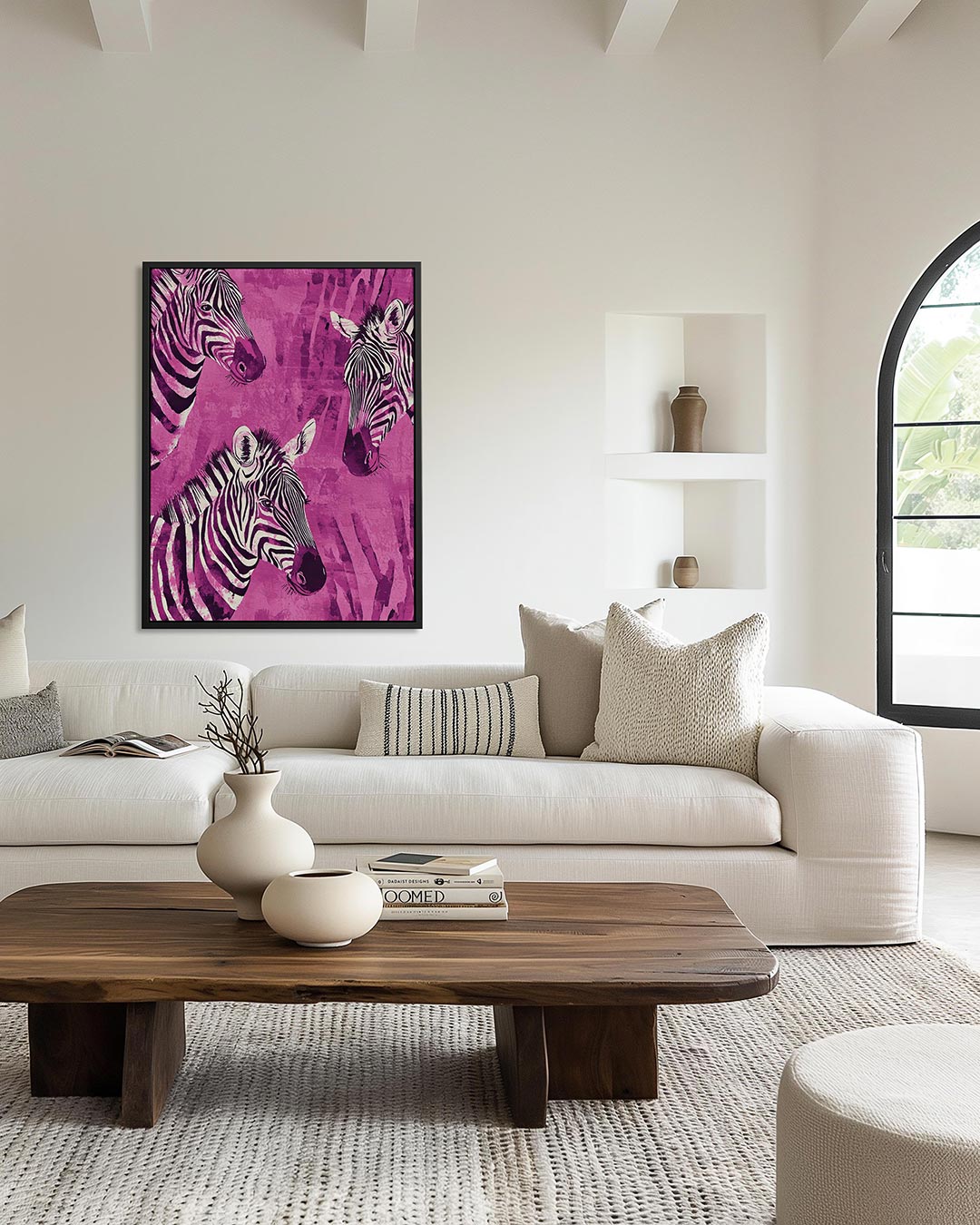 Zebra's in levendige tinten Kunstwerk