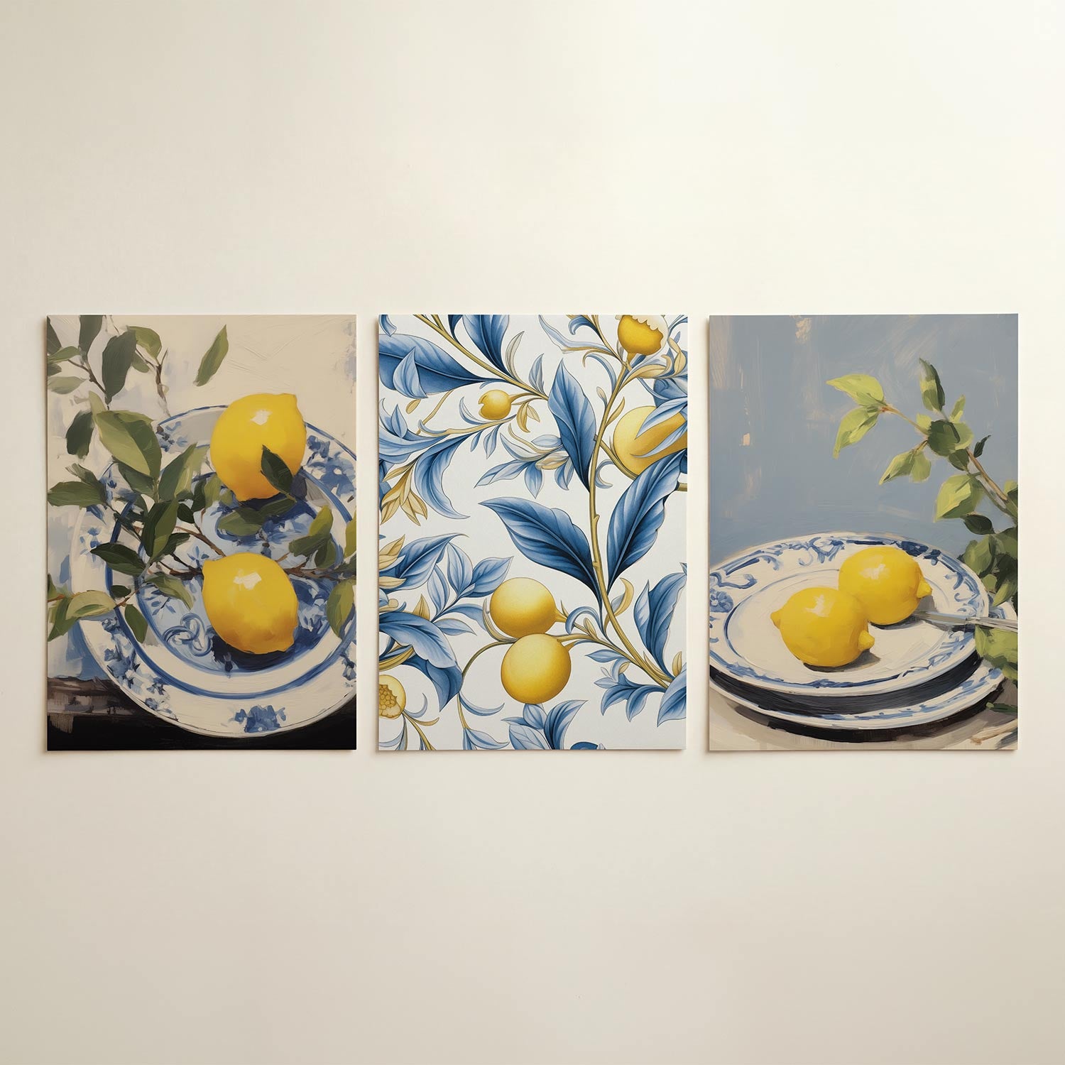 Citroen en bladeren Posterset