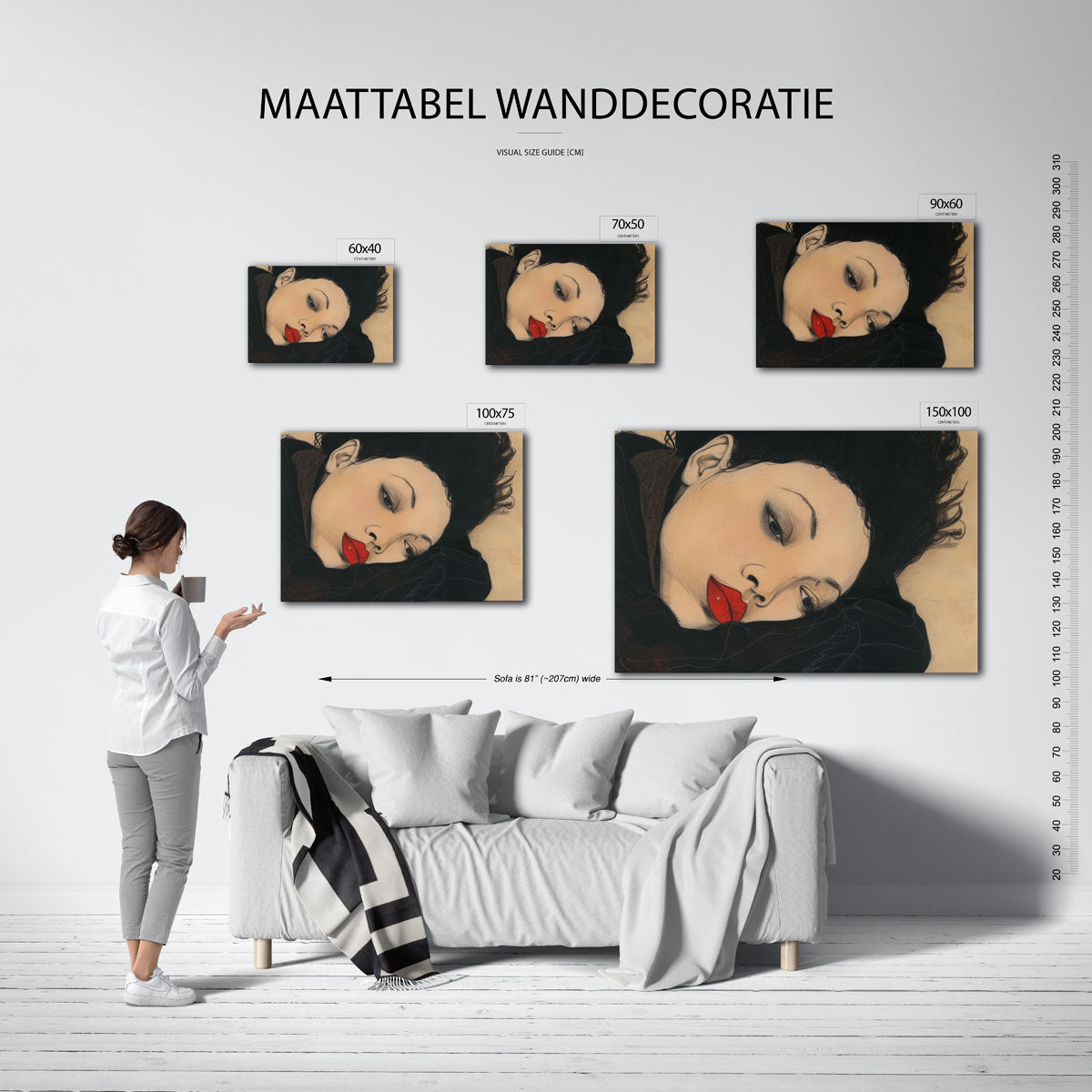Dromerige portretstudie Kunstwerk