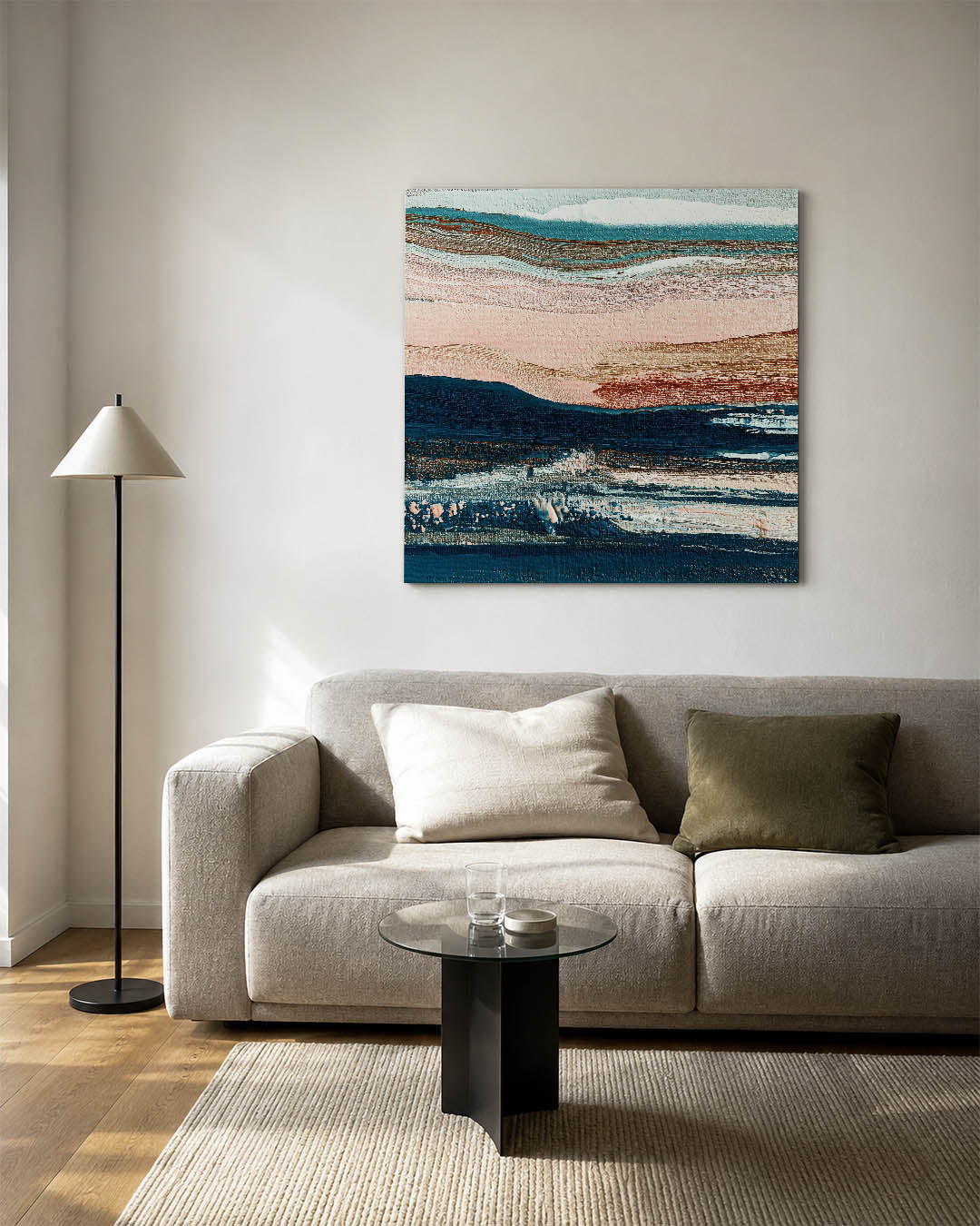 Gelaagde kleurencompositie Kunstwerk