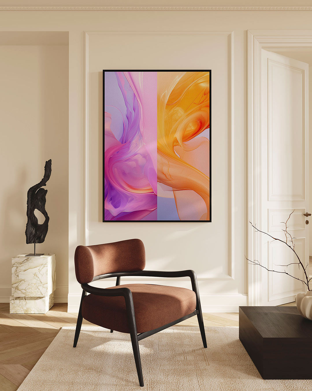 Vloeiende kleurencompositie Kunstwerk