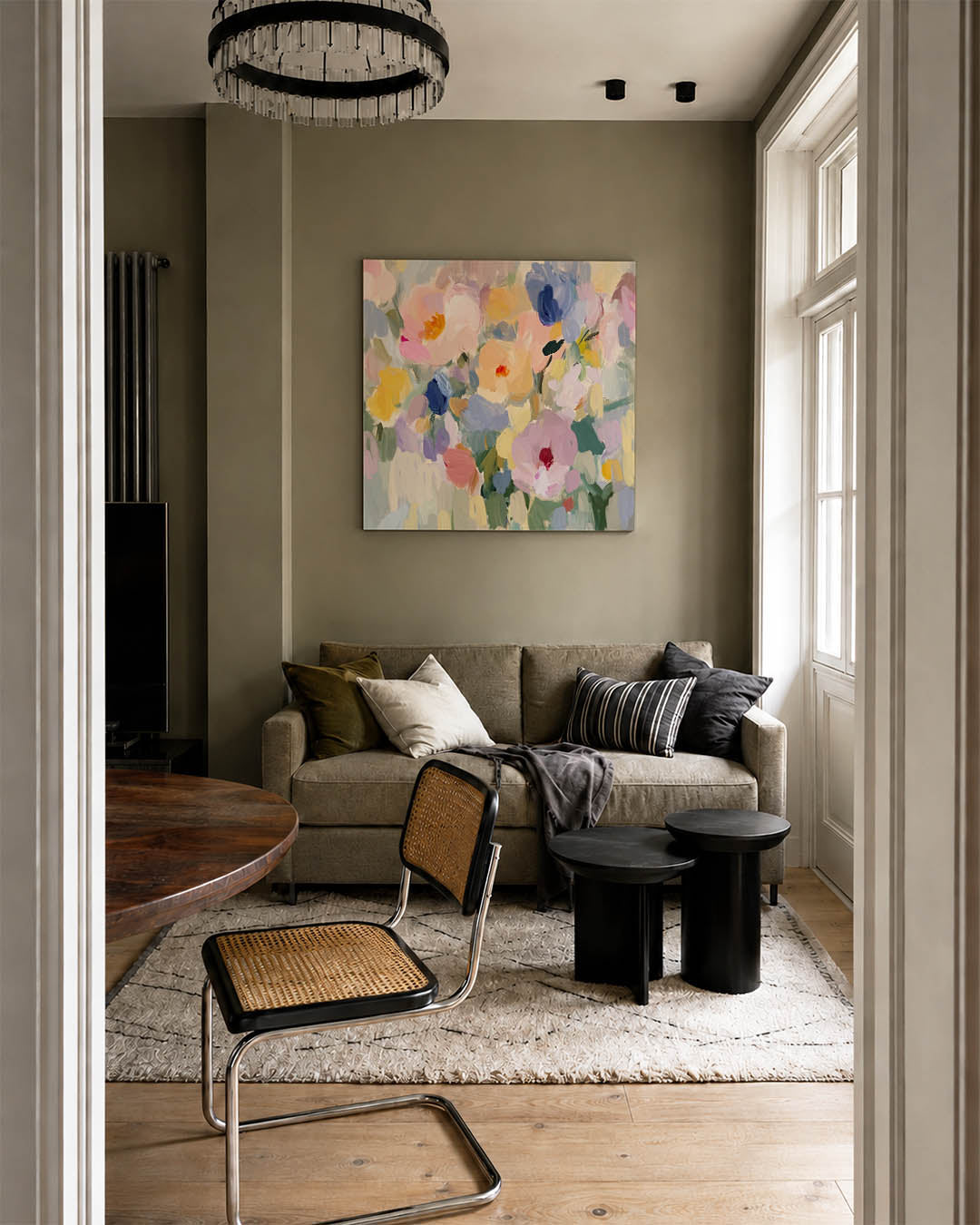 Kleurrijke bloemenvormen Kunstwerk