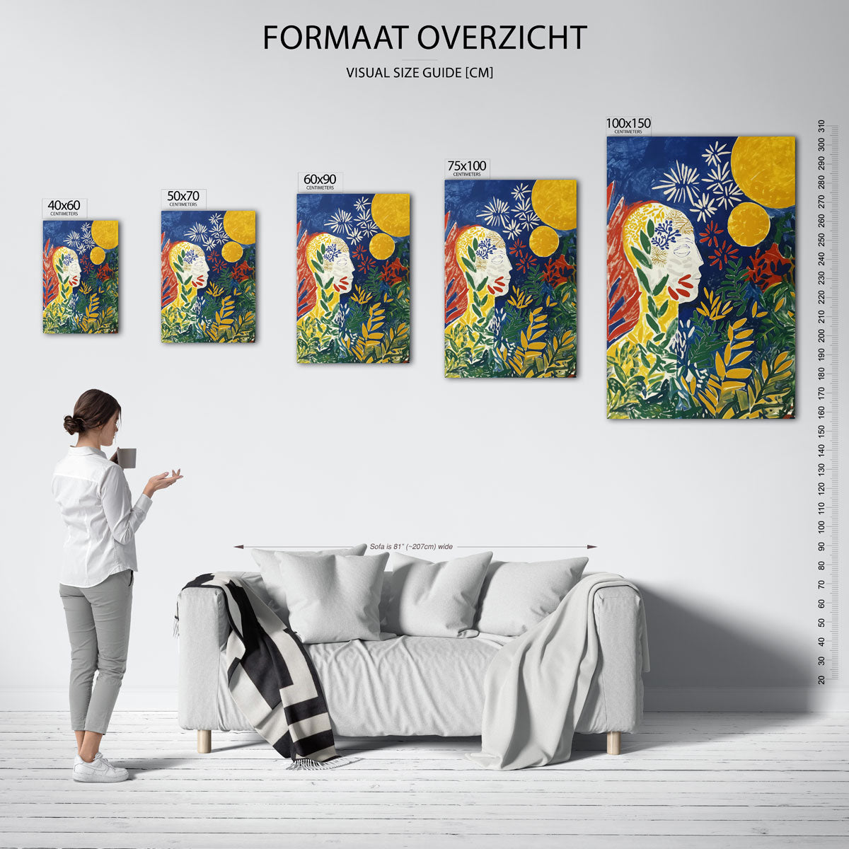 Kleurrijke natuurelementen Kunstwerk