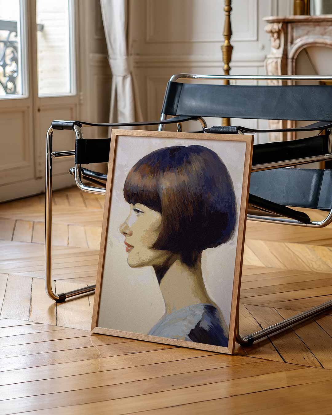 Vrouwelijke Elegantie in Profiel Poster-WallArtistic