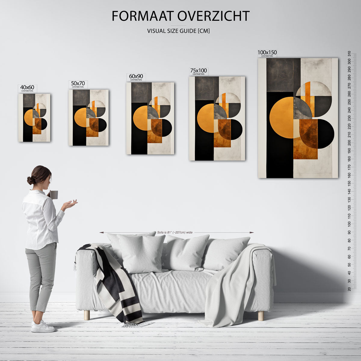 Geometrische vormen compositie Kunstwerk