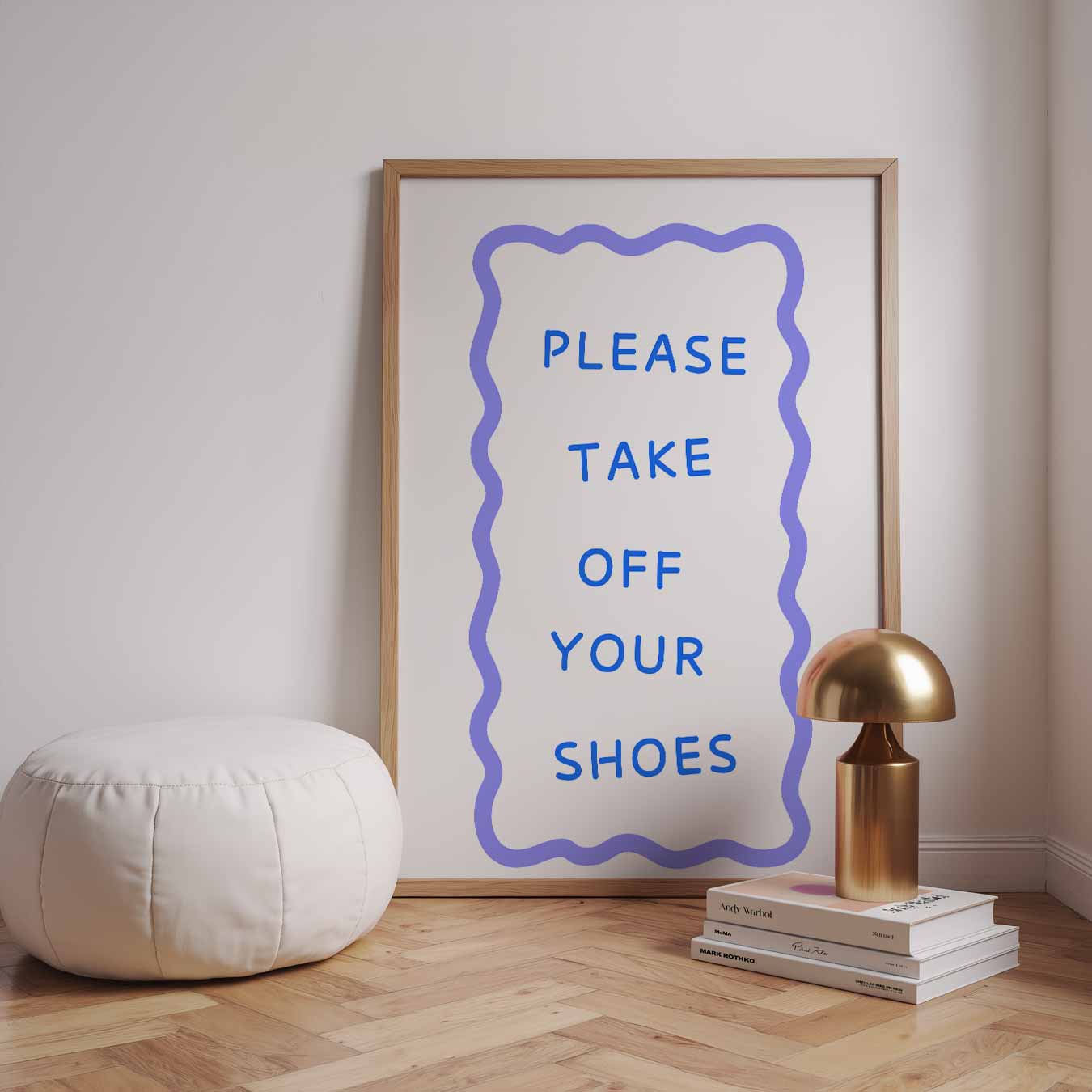Welkomstposter "Please Take Off Your Shoes Poster-WallArtistic