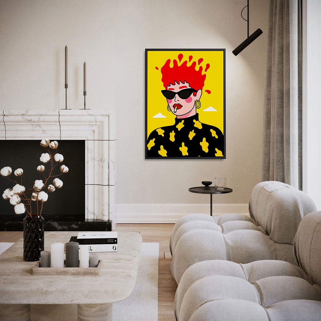 Vrolijke portret illustratie Kunstwerk