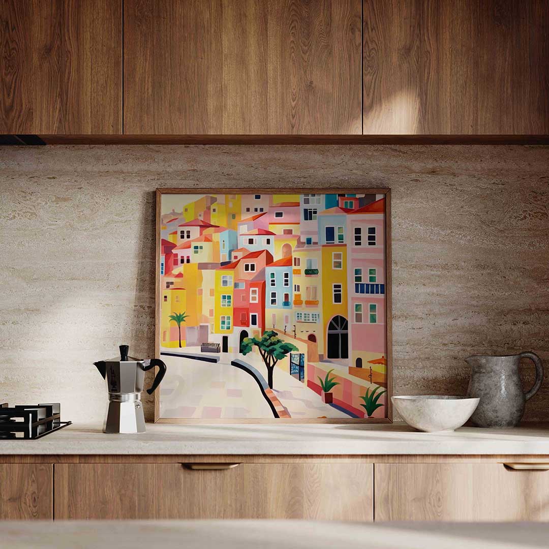 Gekleurde huizen Poster