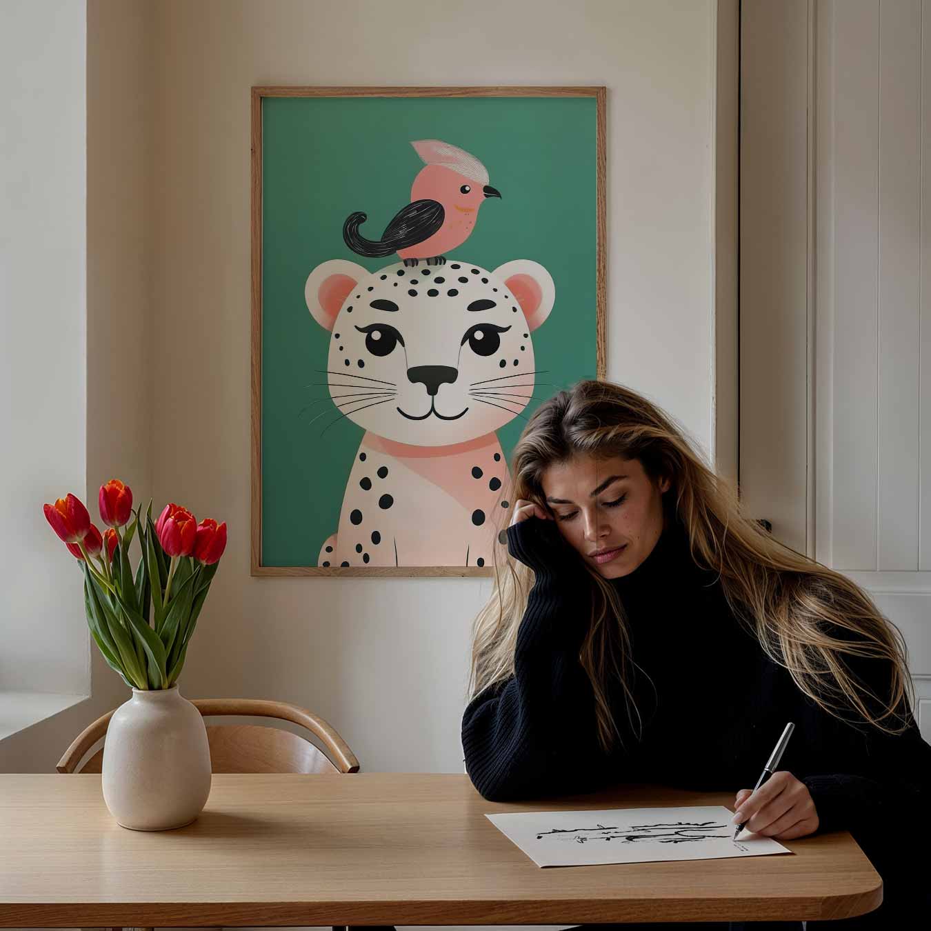 Vrolijke Dierenvriendjes Poster-WallArtistic