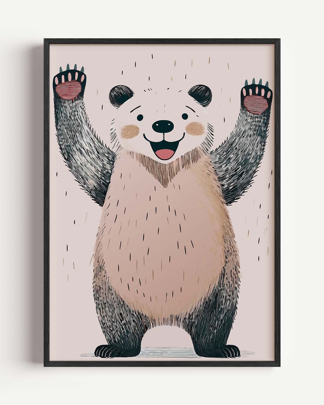 Vrolijke Panda Illustratie Poster-WallArtistic