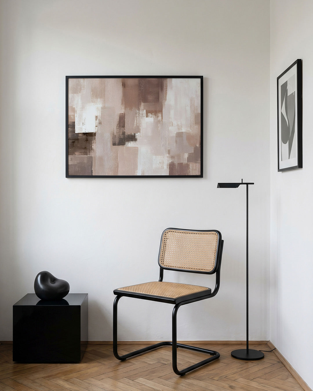 Abstracte beige rechthoeken Poster