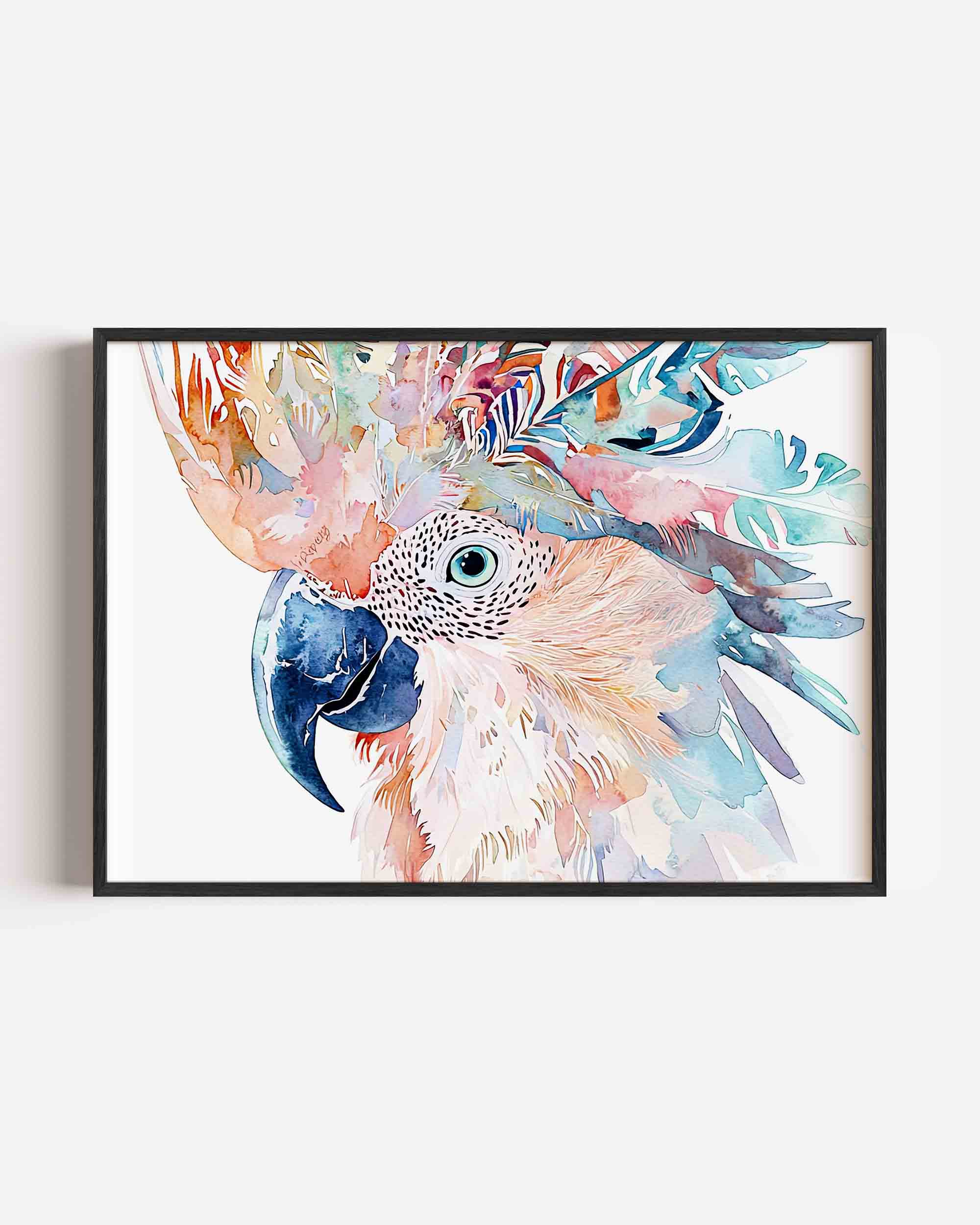 Papegaai met kleurrijke veren Poster