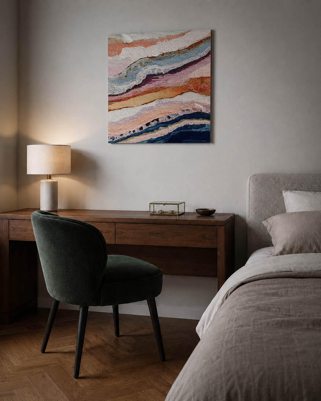 Gelaagde kleurencompositie Kunstwerk
