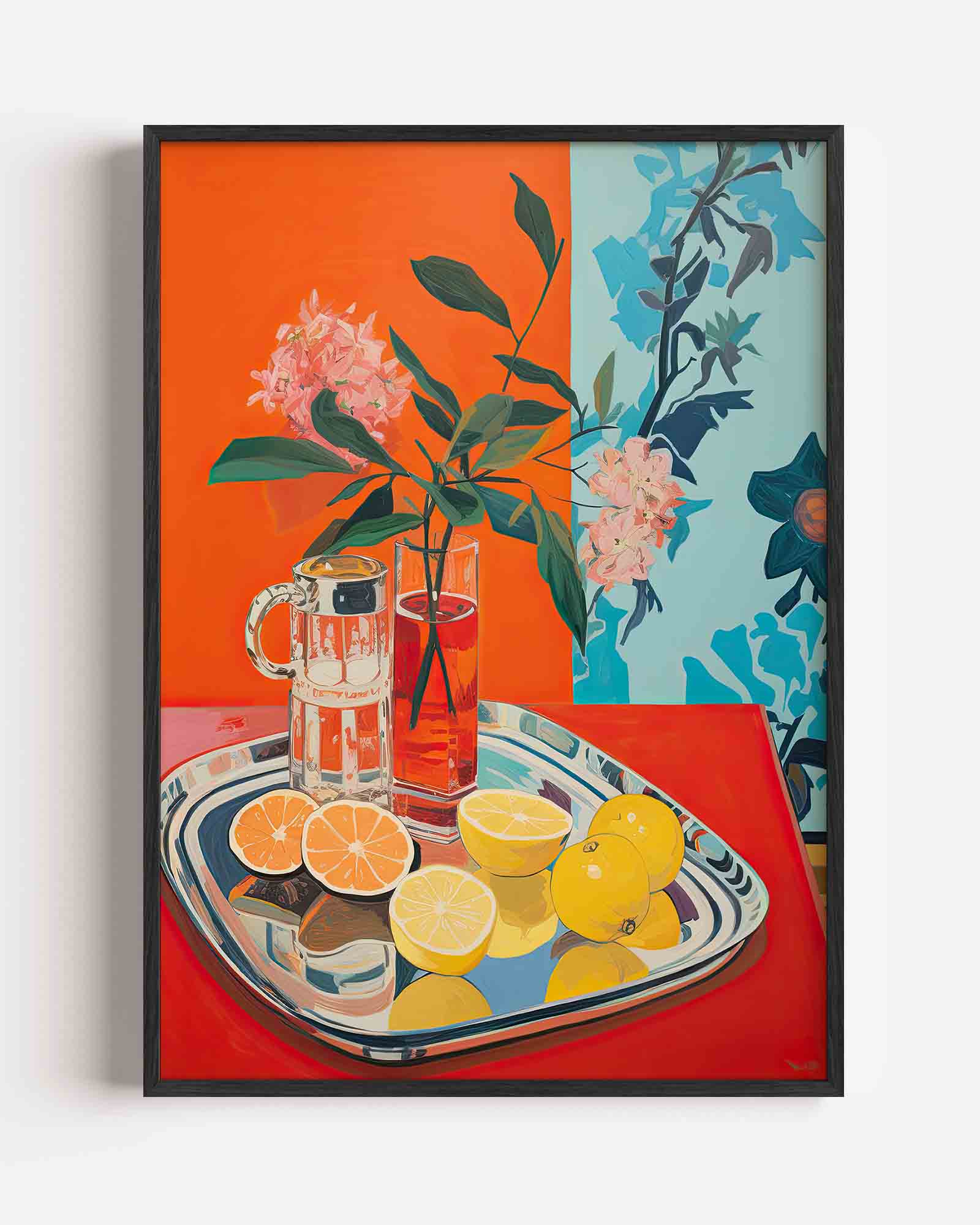 Citrus en bloemen Poster