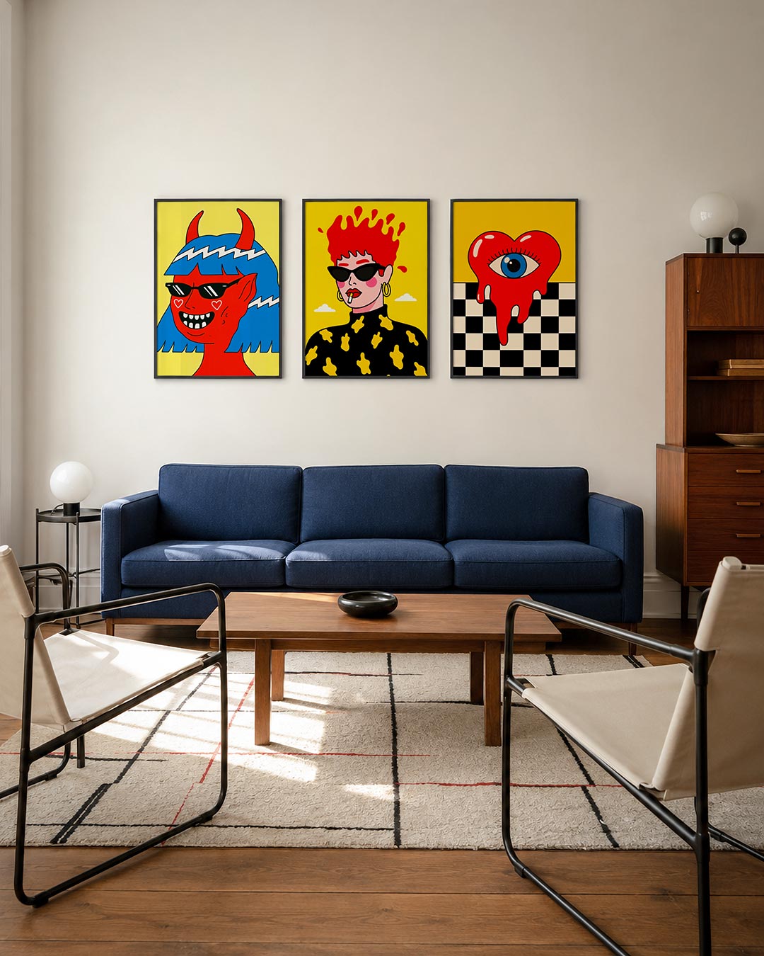 Kleurrijke karakterkop Posterset