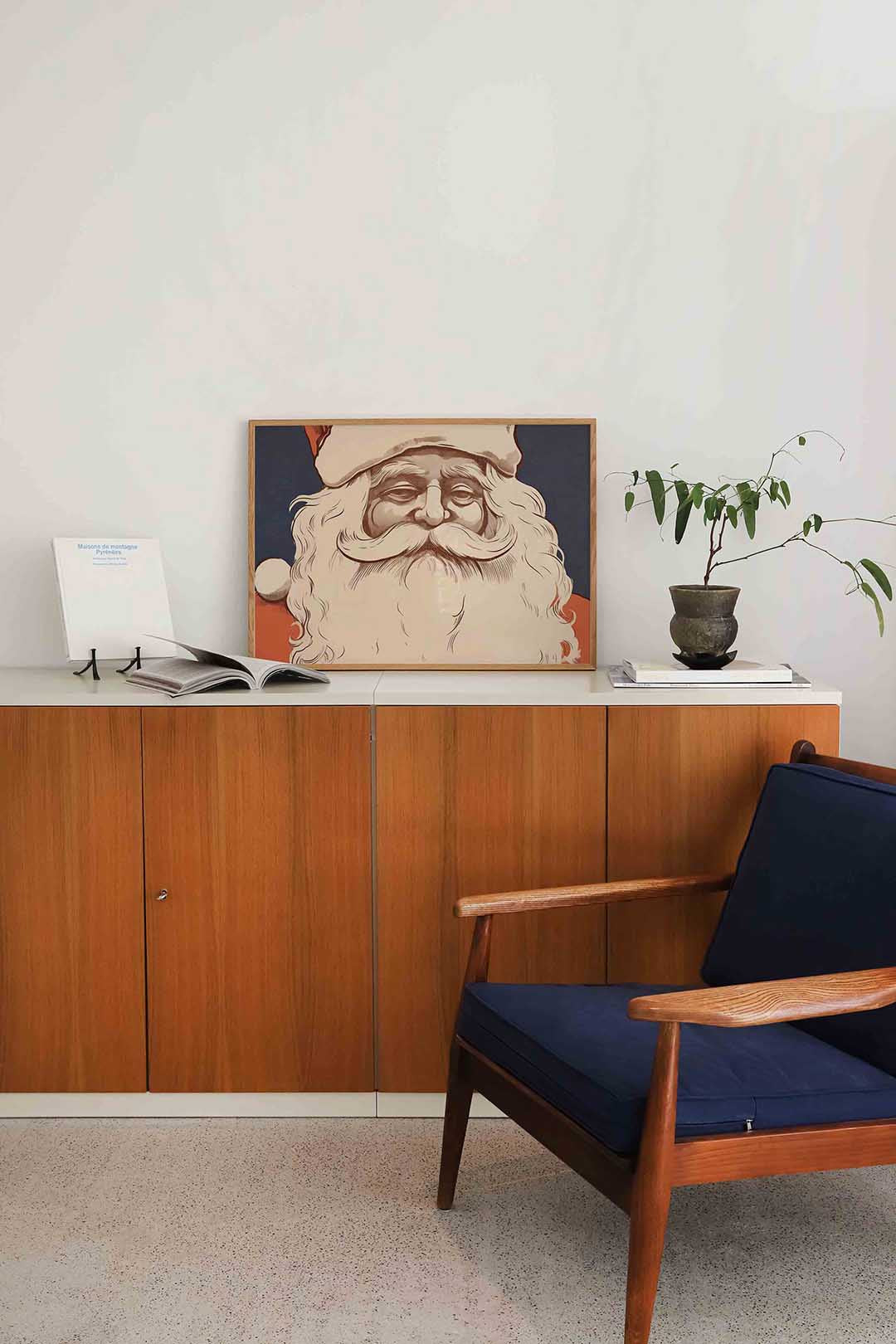 Kerstman portret Poster