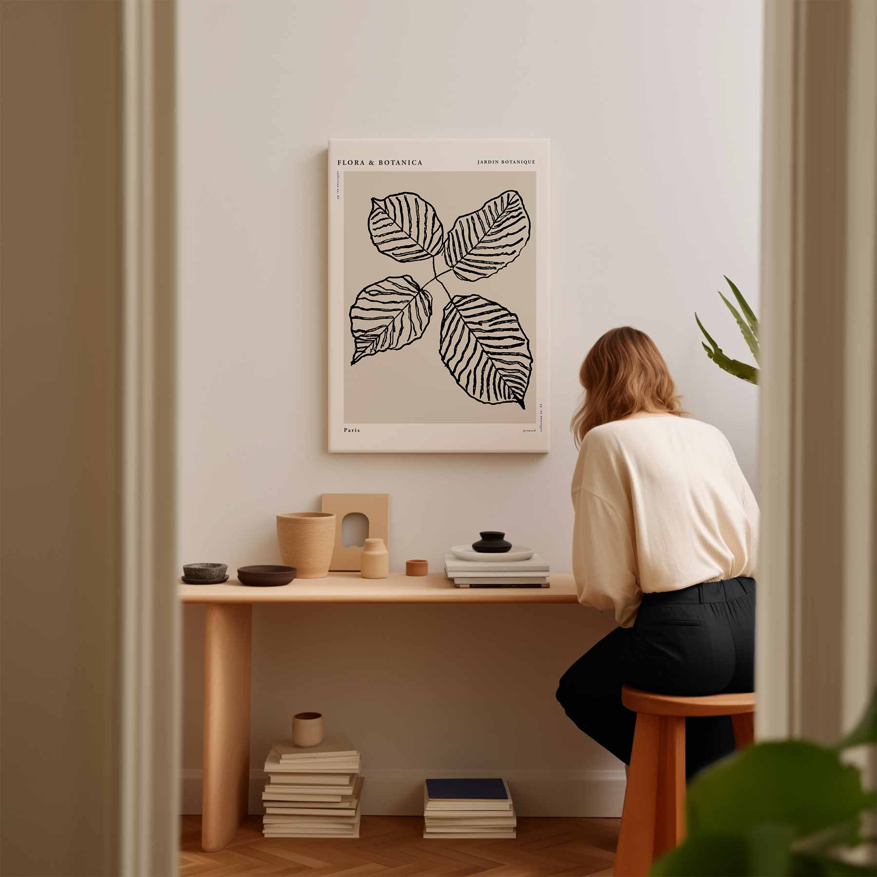 Botanische Bladprint Kunstwerk-canvas-dibond-plexiglas-wanddecoratie-WallArtistic
