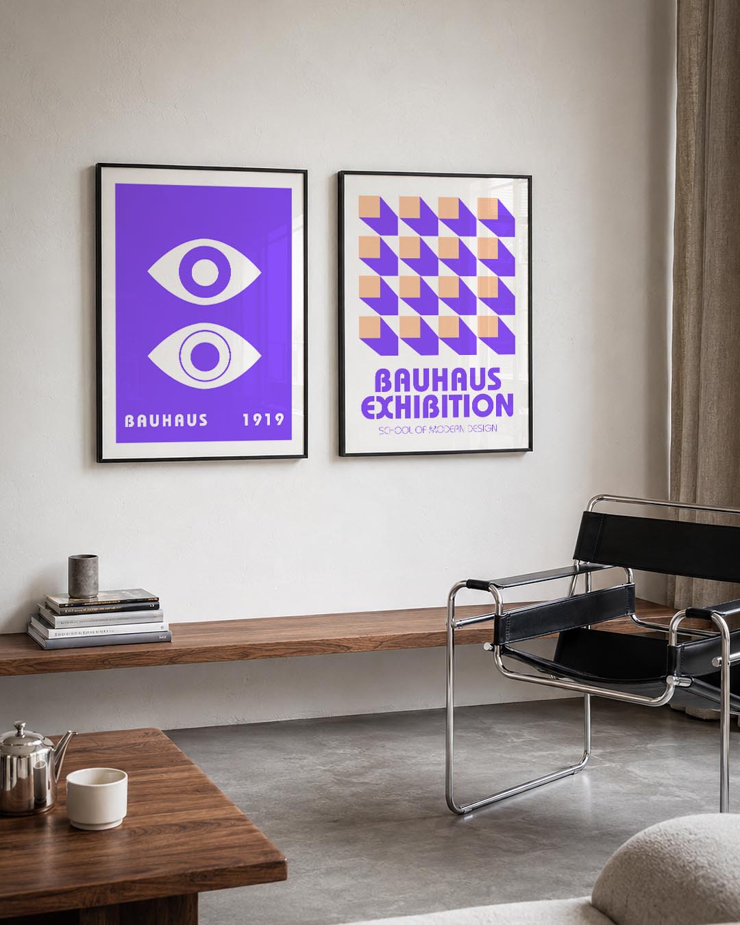 Oogvormen en paars Posterset