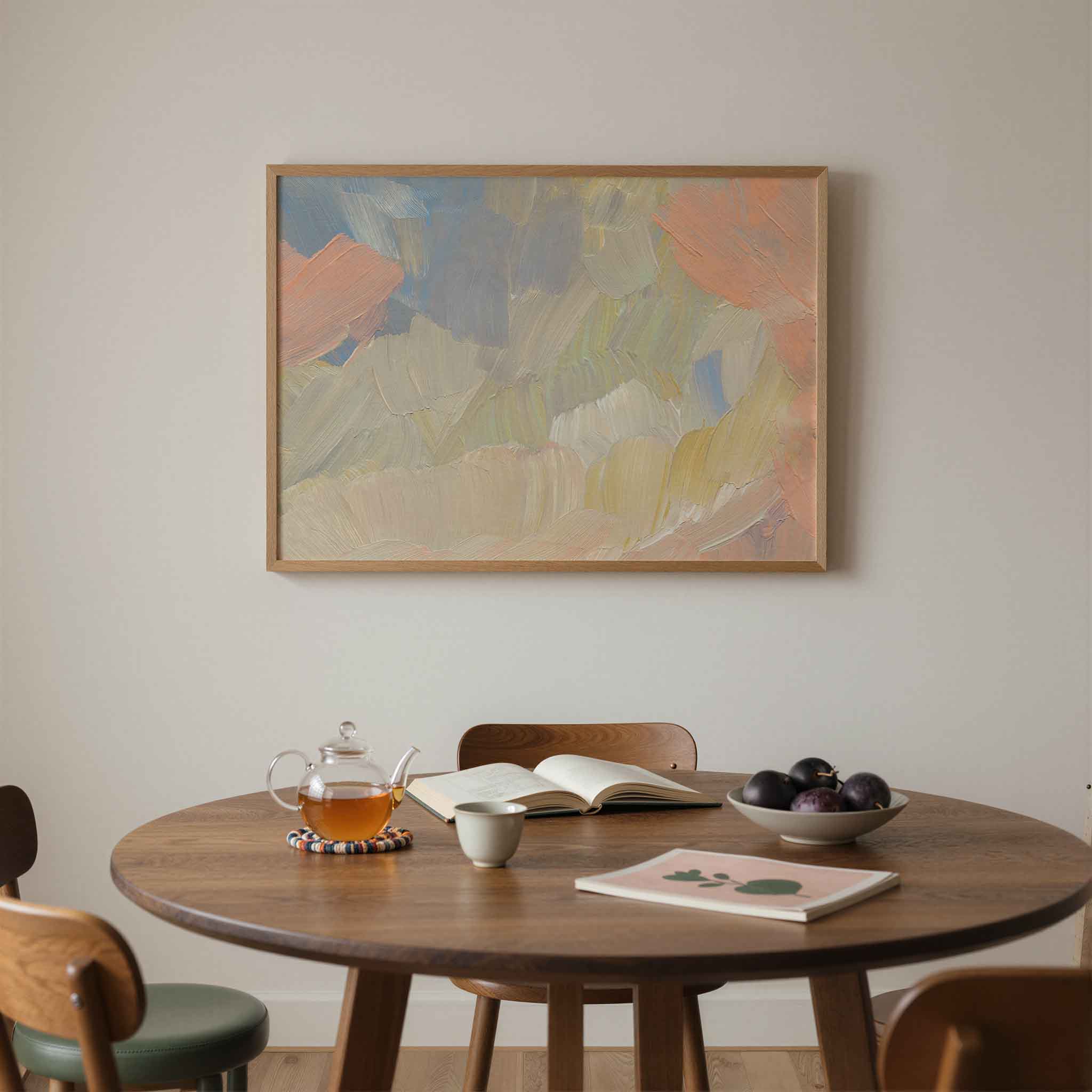 Abstracte penseelstreken Poster