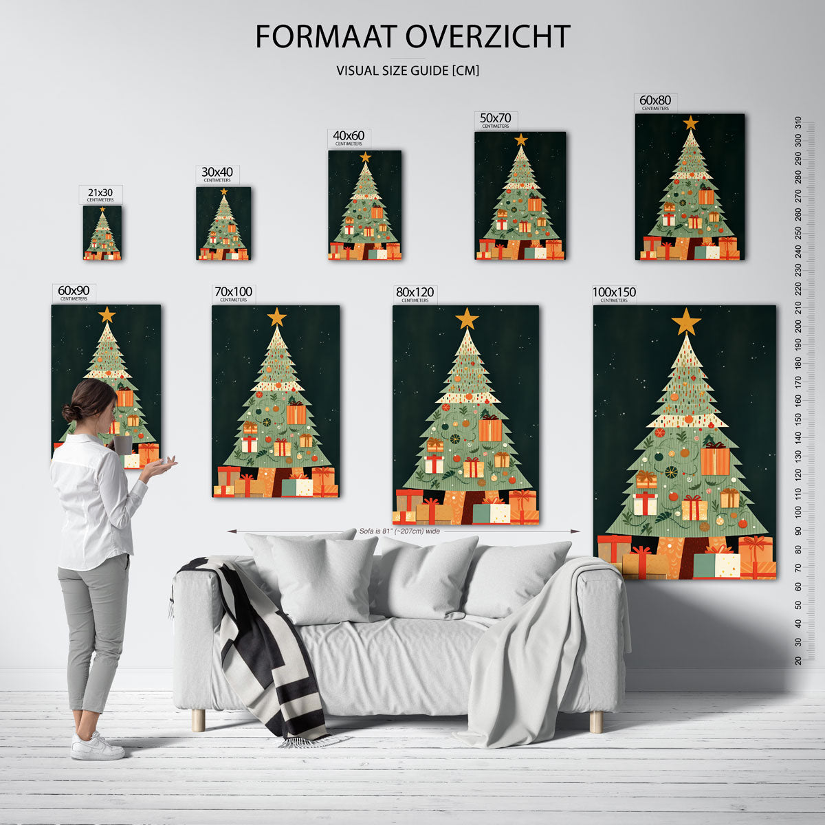 Kerstboom met cadeaus Poster