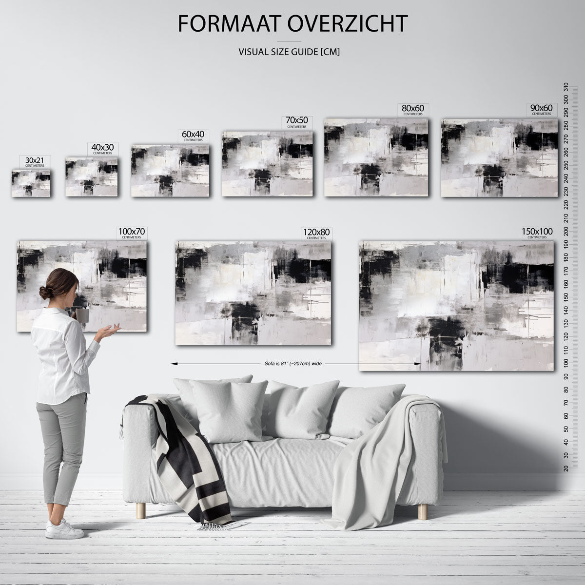 Abstracte zwart wit Poster