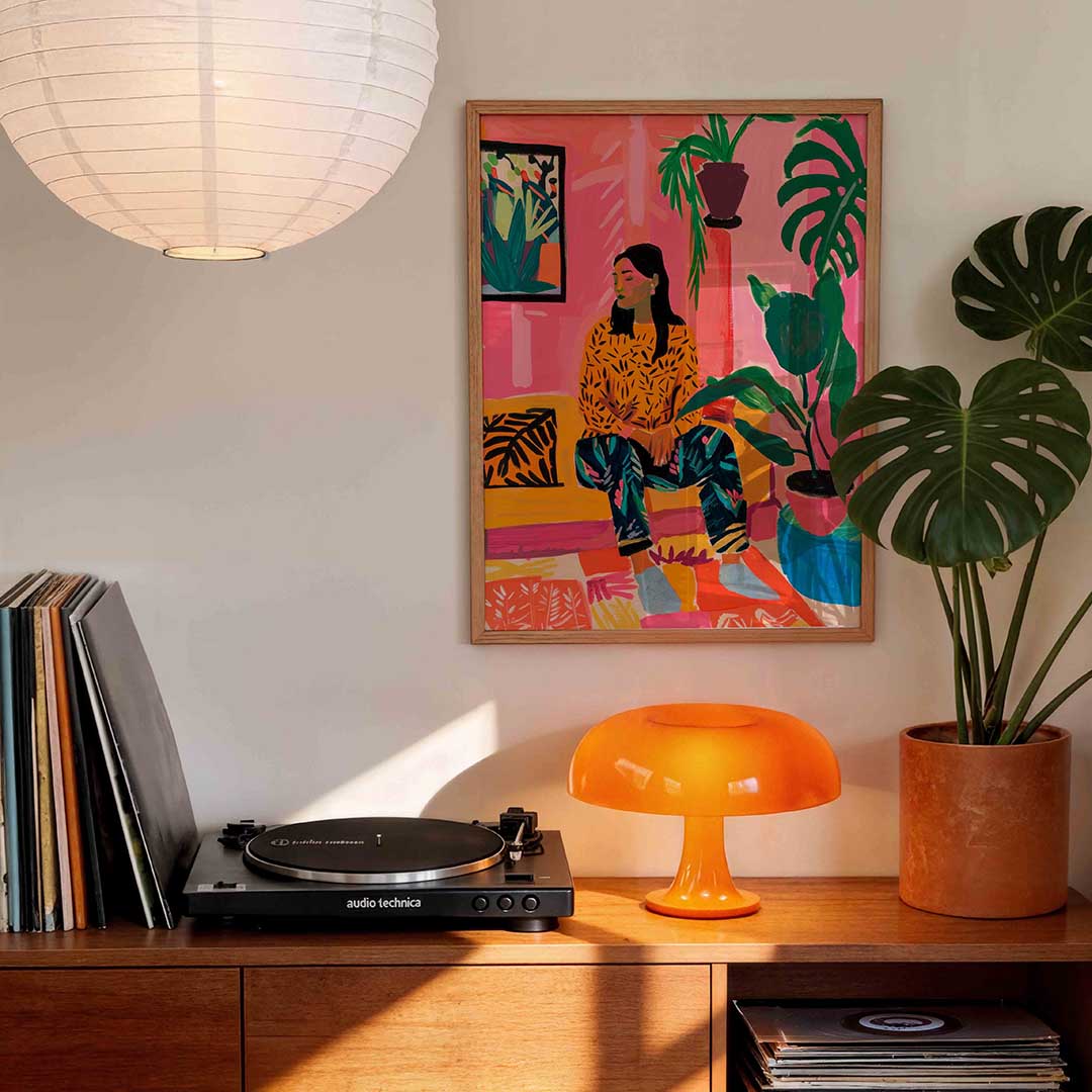 Vrouw met planten Poster