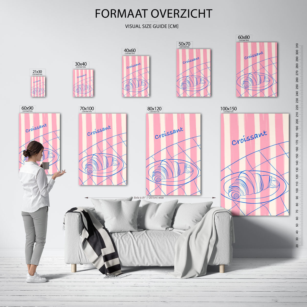 Croissant op bord Poster
