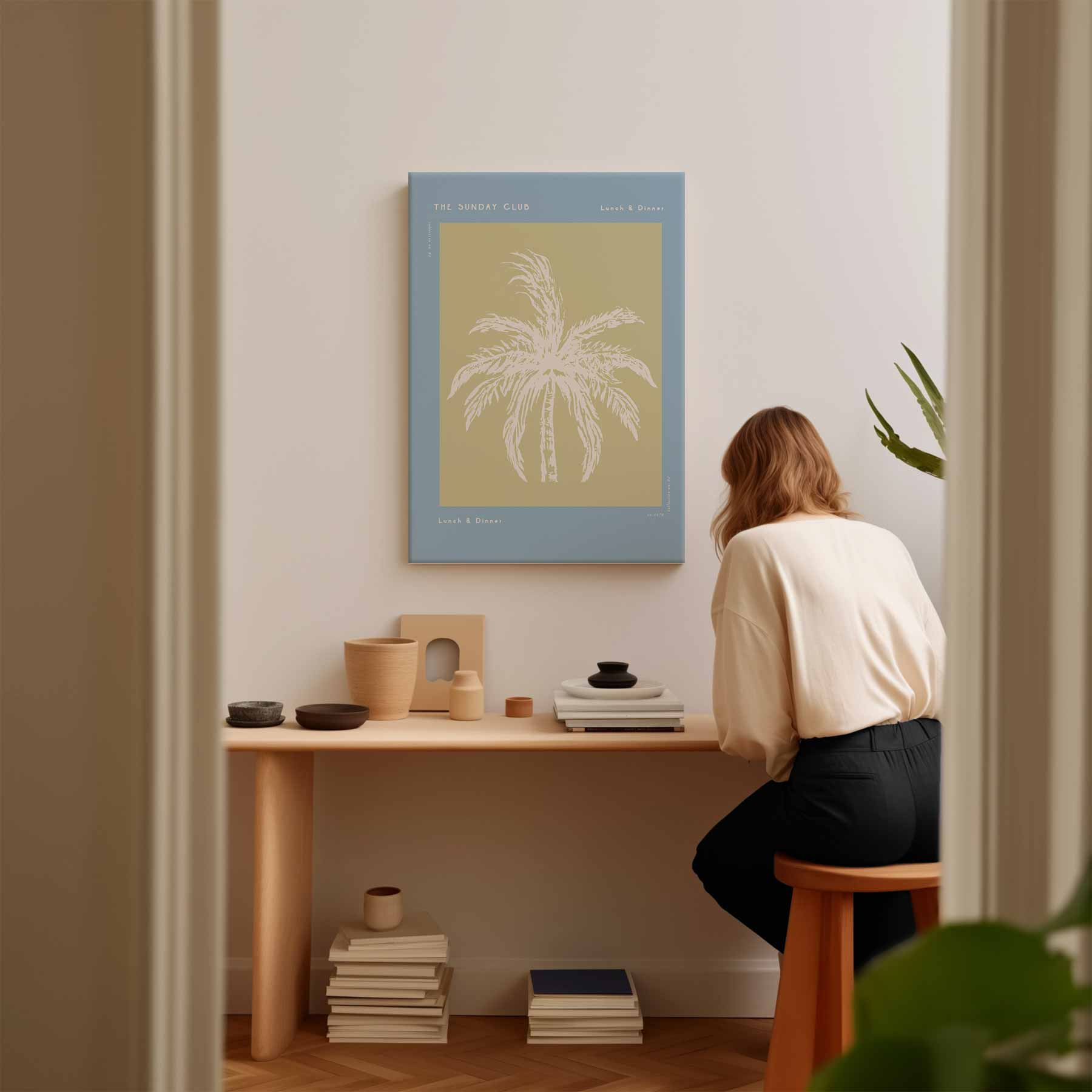 Tropische Palmboom Kunstprint Kunstwerk-canvas-dibond-plexiglas-wanddecoratie-WallArtistic