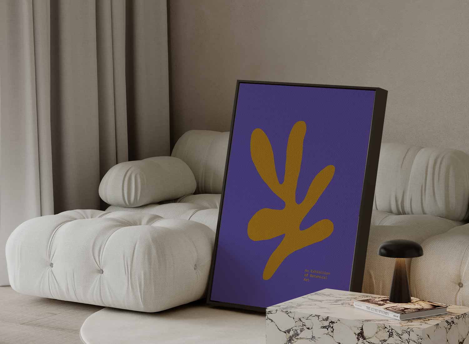 Moderne Botanische Abstractie Kunstwerk-canvas-dibond-plexiglas-wanddecoratie-WallArtistic