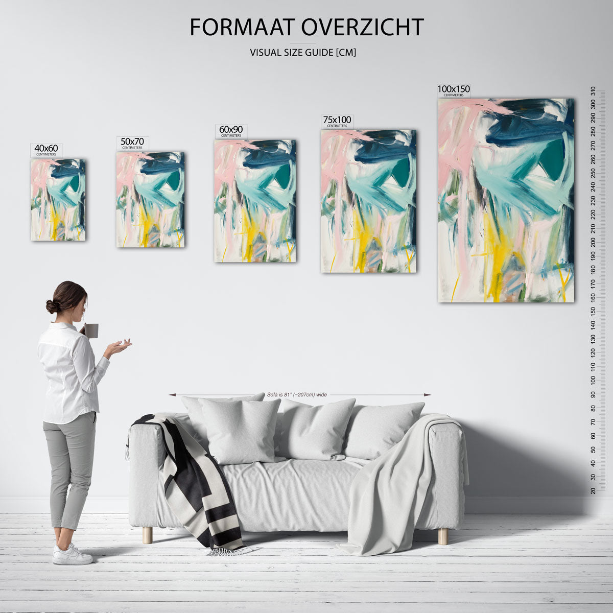 Dynamische kleurenexplosie Kunstwerk