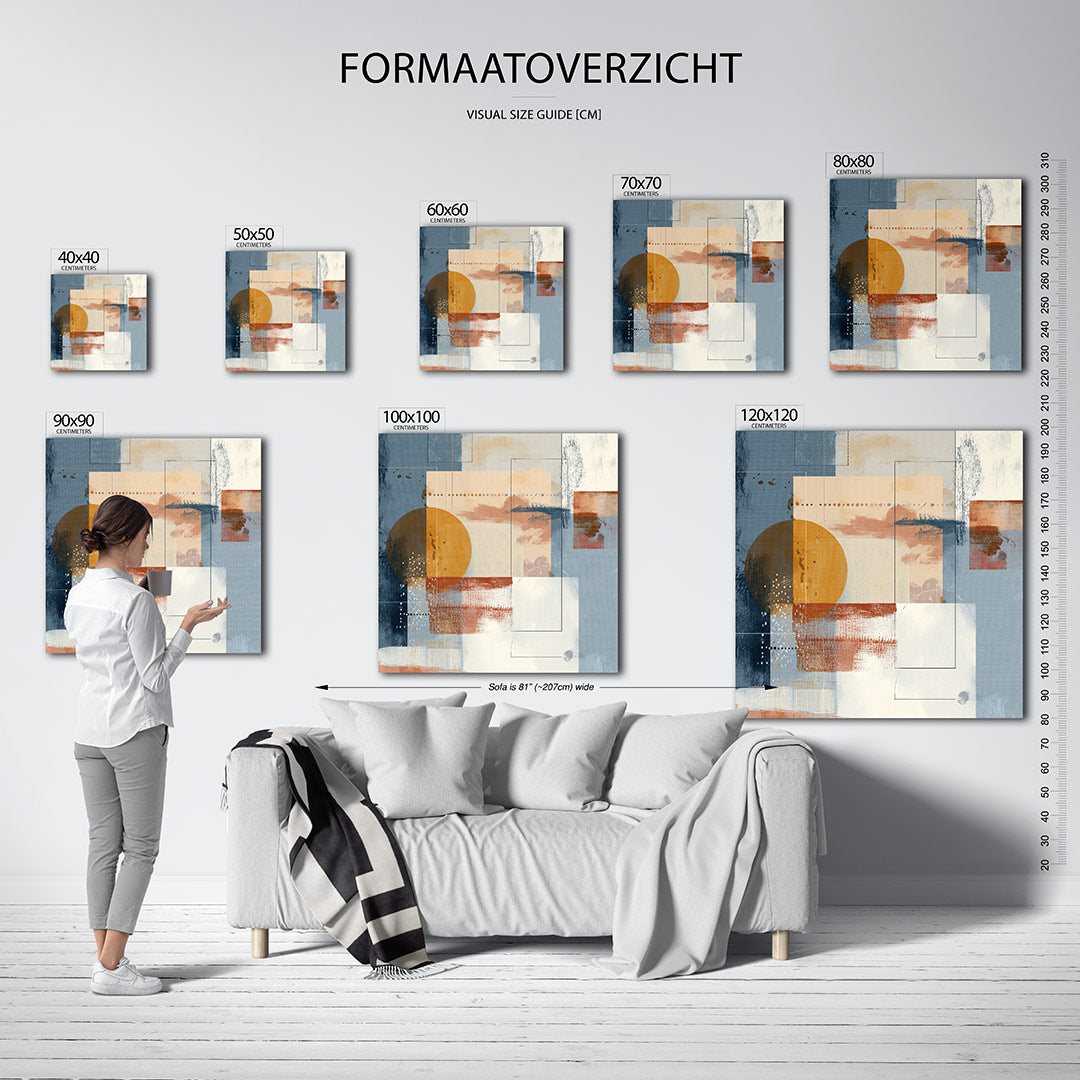 Geometrische kleurencompositie Kunstwerk