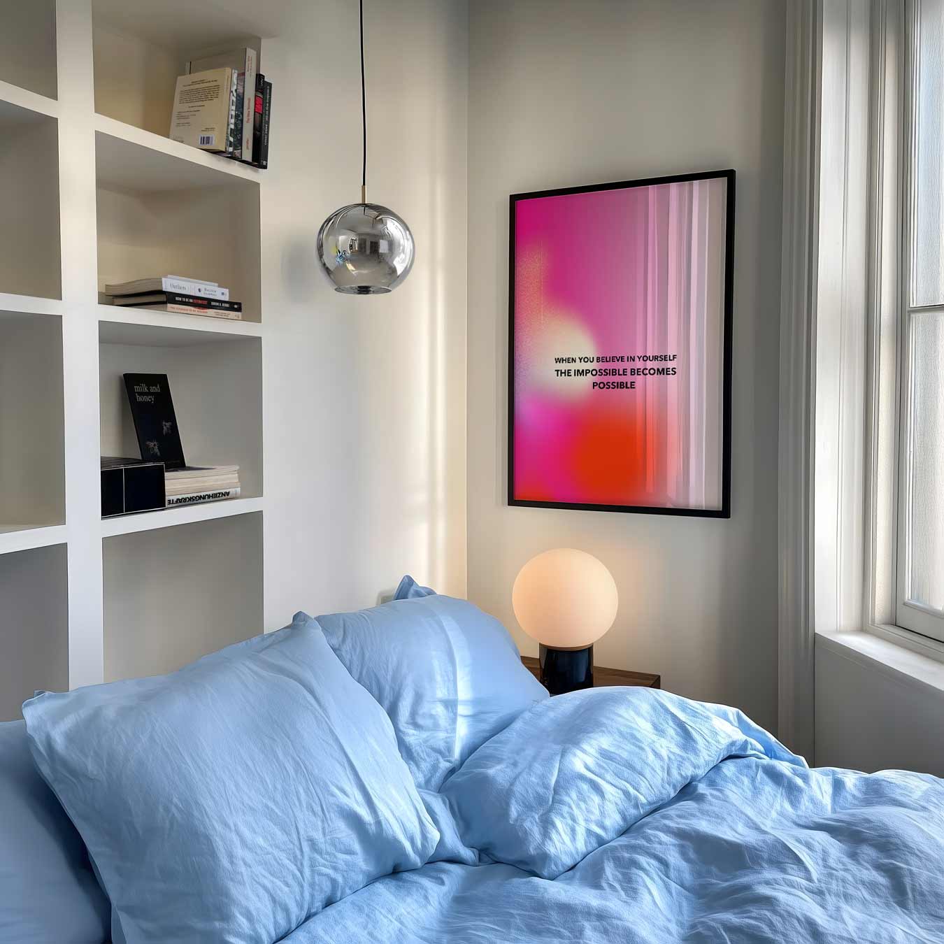 Inspirerende Motivatieposter Roze Poster-WallArtistic