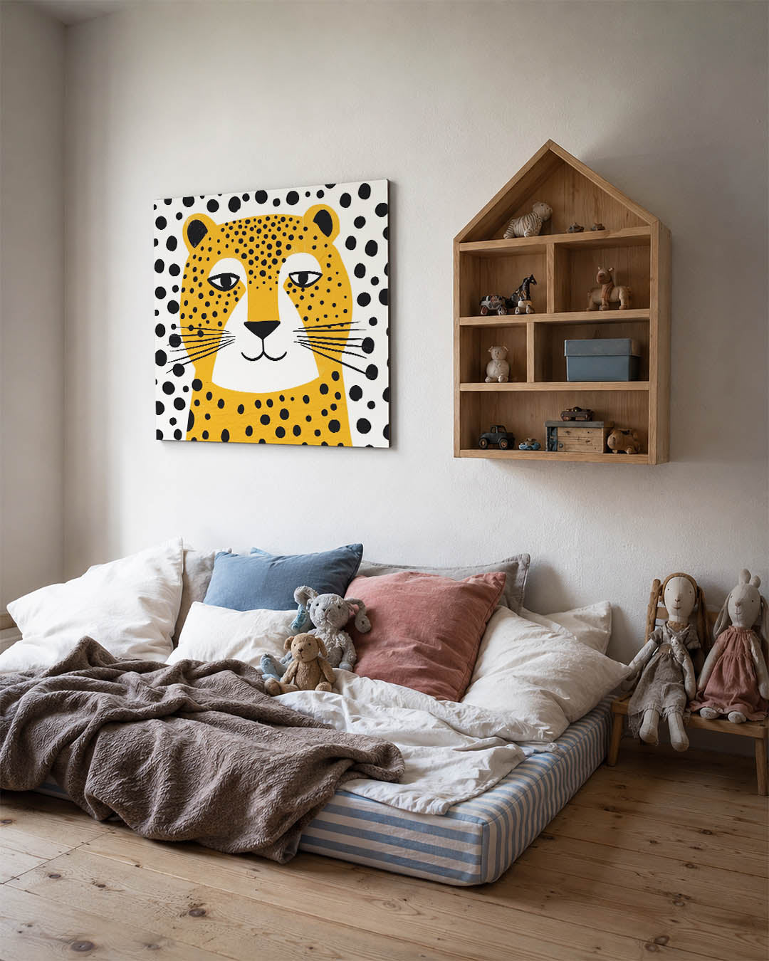 Grafische luipaard illustratie Kunstwerk