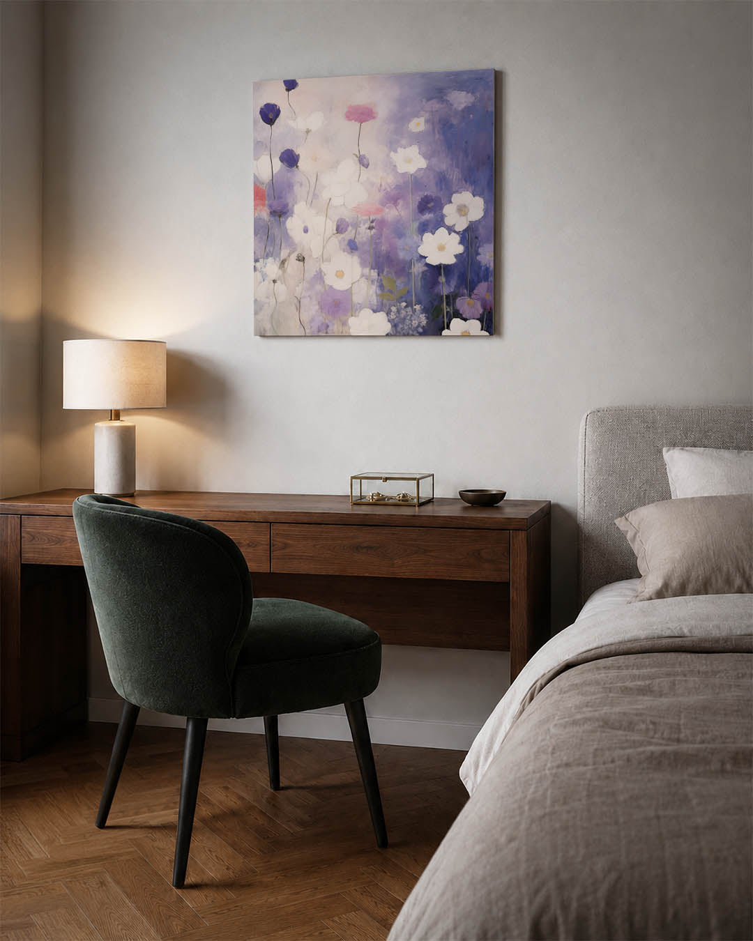 Bloemen in zachte tinten Kunstwerk