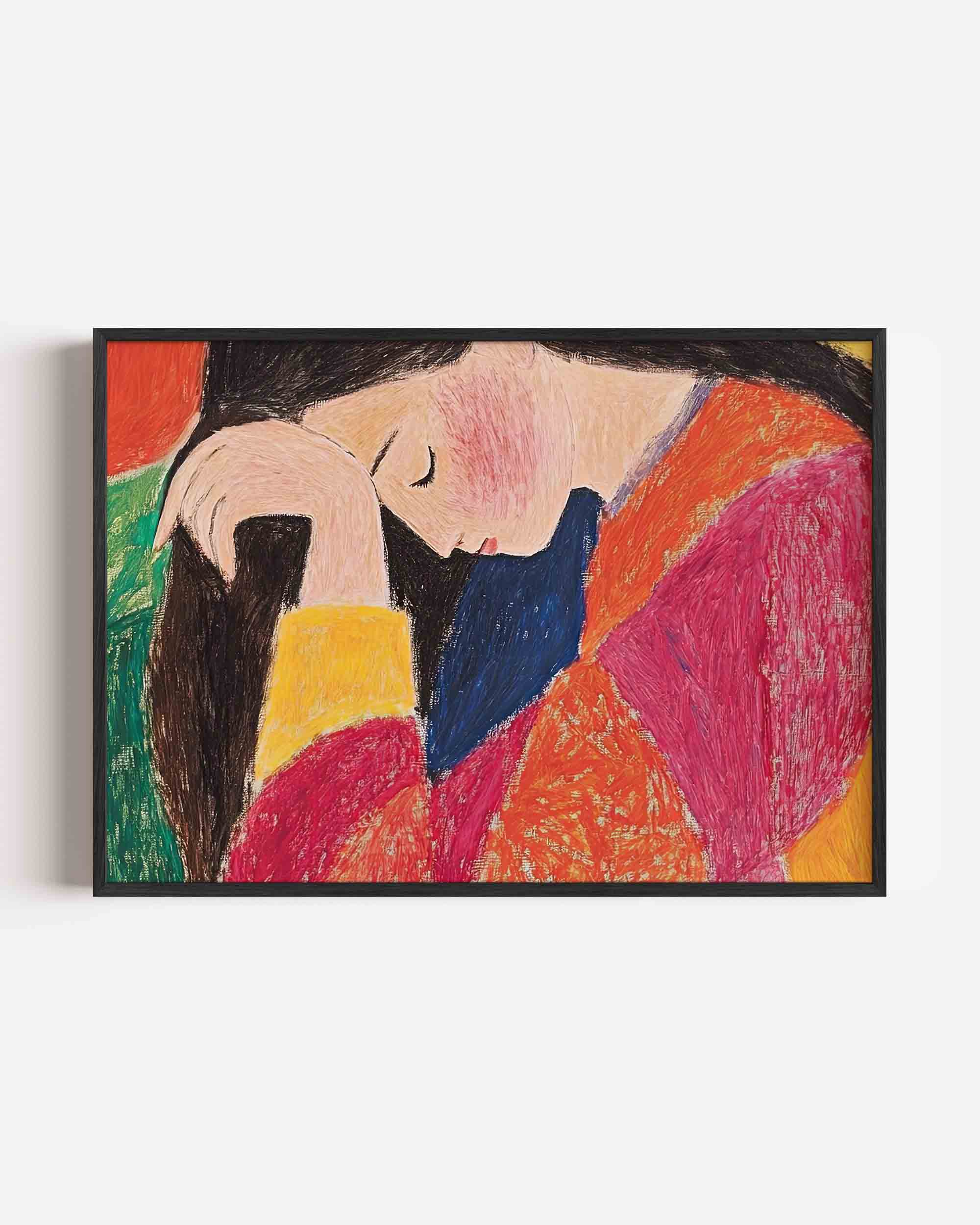 Vrouw met kleurrijke kleding Poster