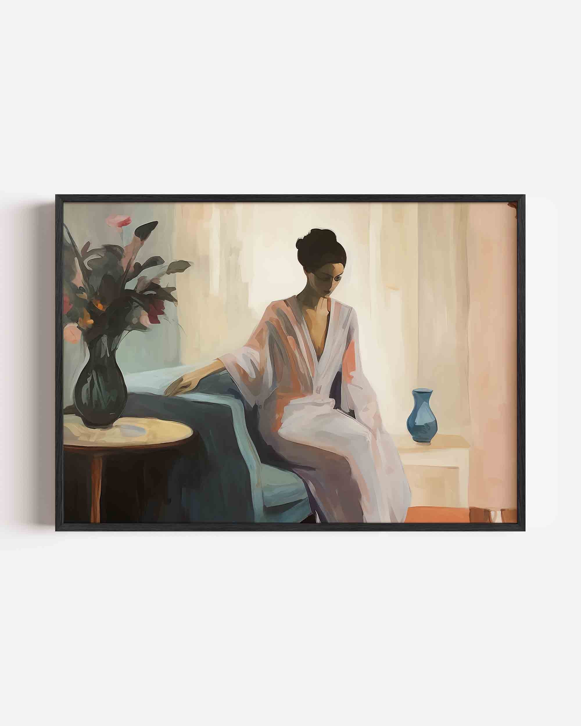 Vrouw in kamer Poster