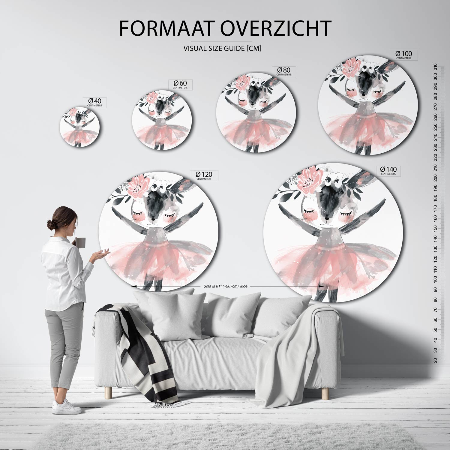 Dansende konijn Muurcirkel