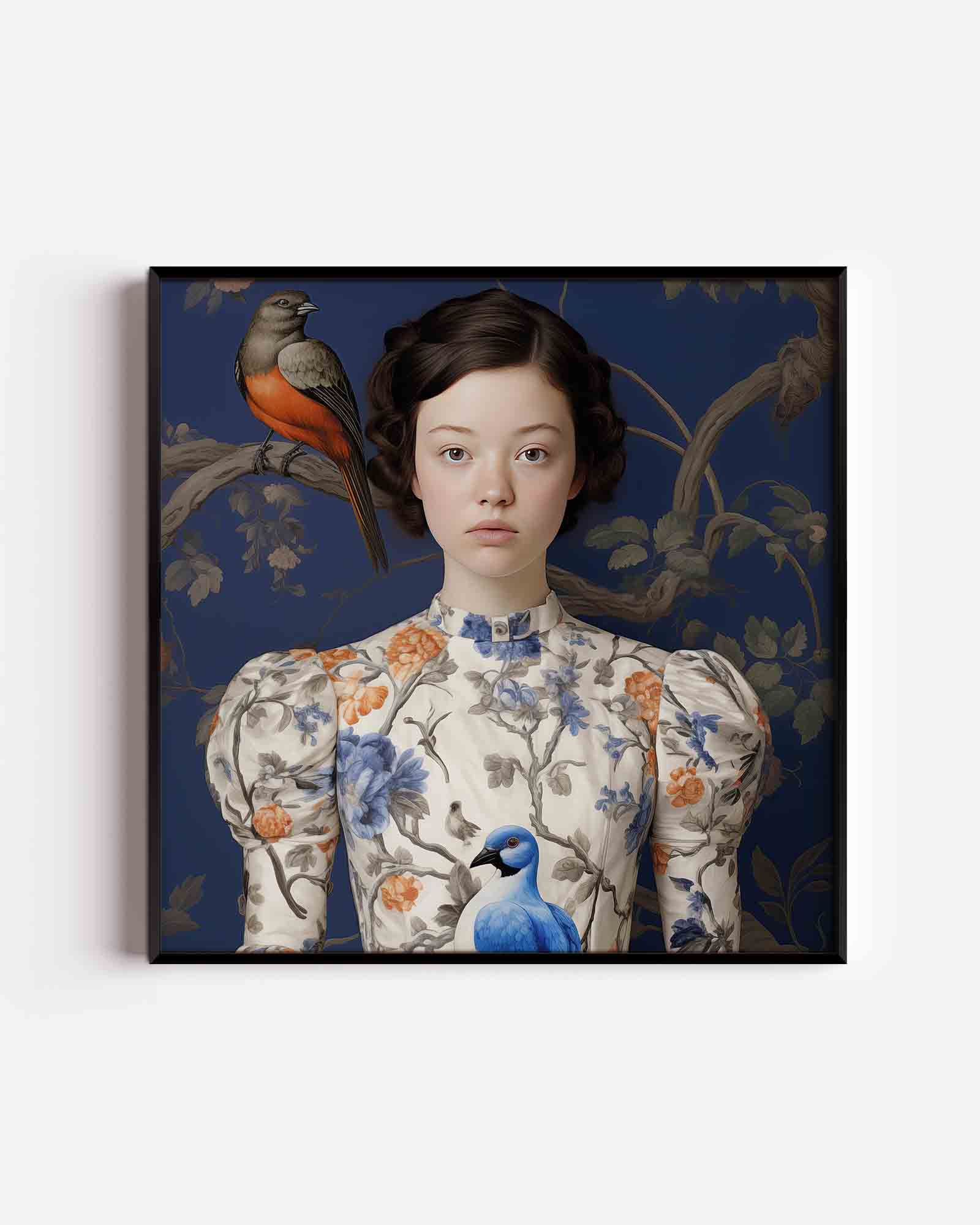 Meisje met vogels Poster