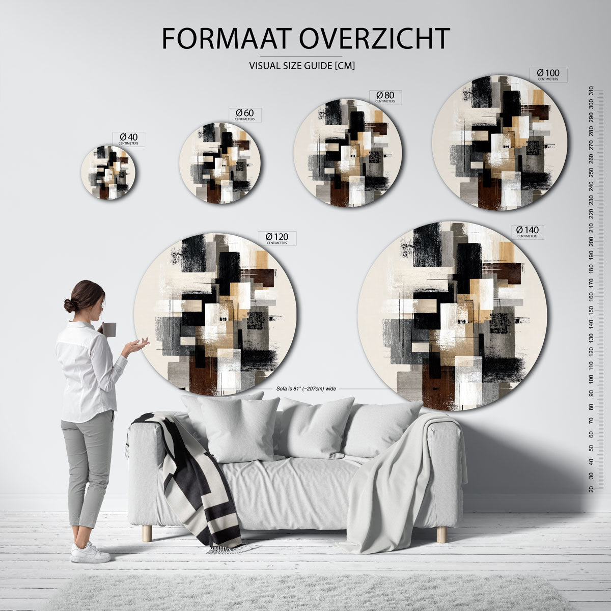 Abstracte rechthoeken Muurcirkel