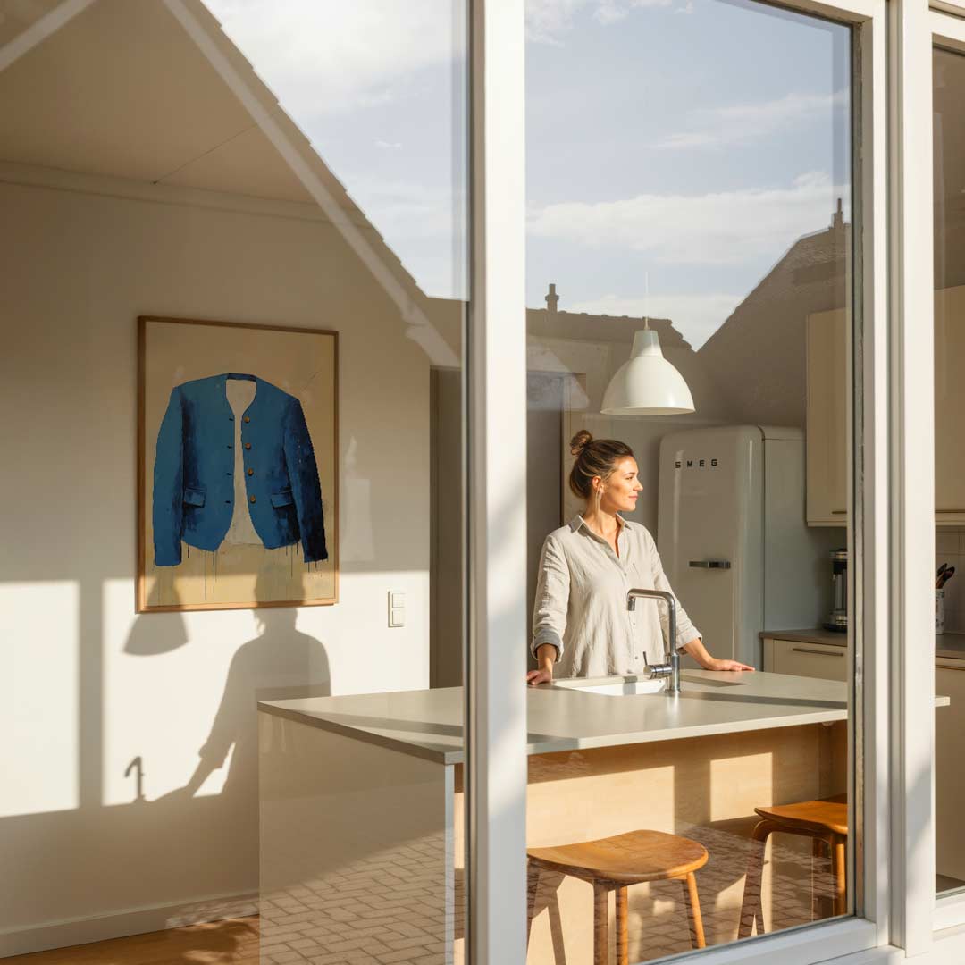 Blauwe Blazer Kunstposter-WallArtistic
