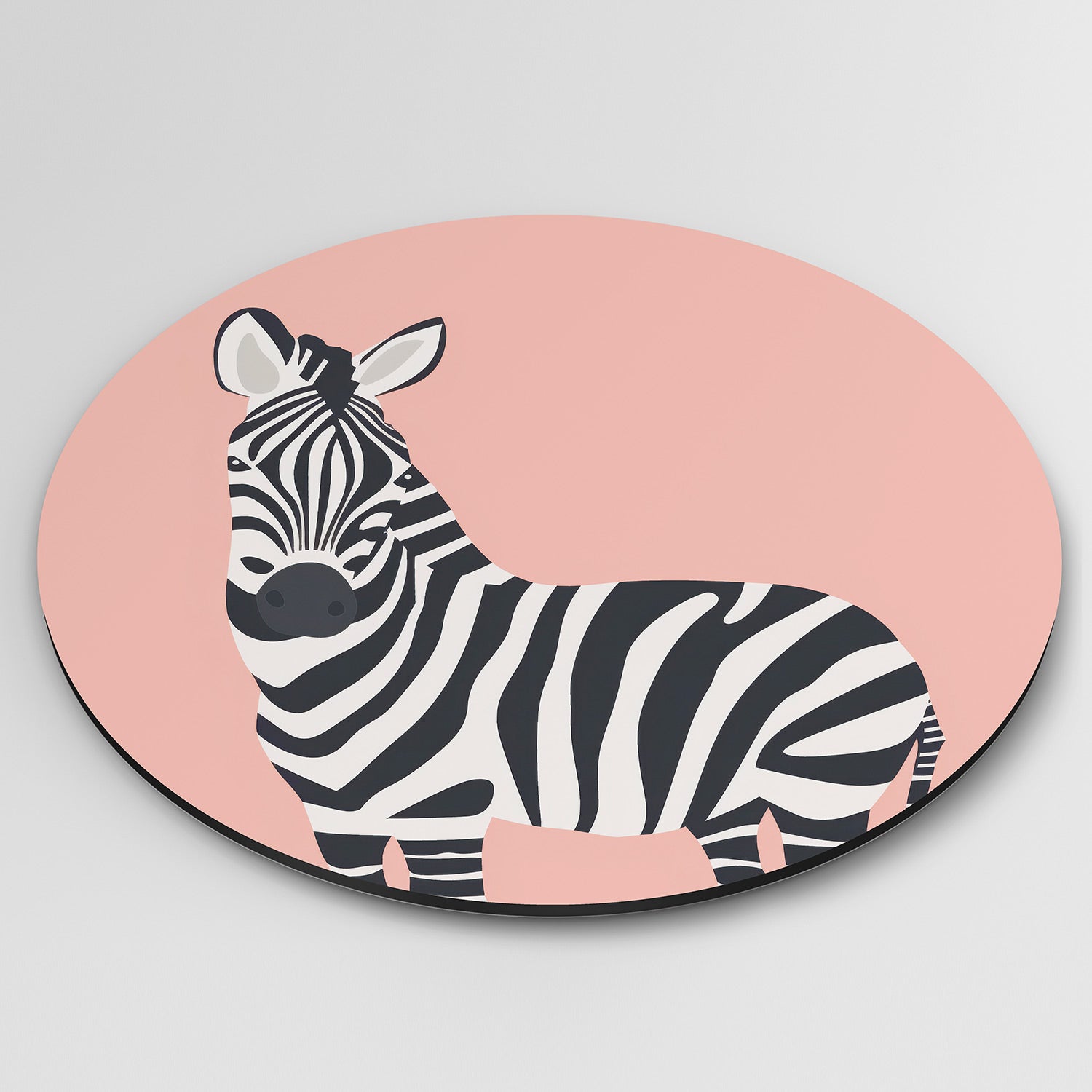 Zebra op roze Muurcirkel