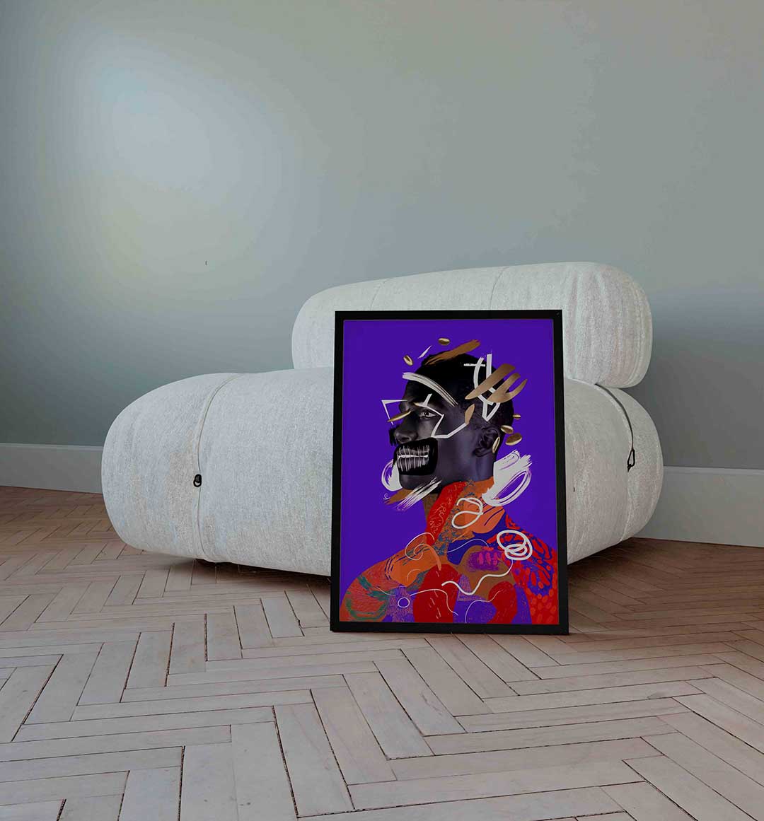 Abstracte gezichten Poster