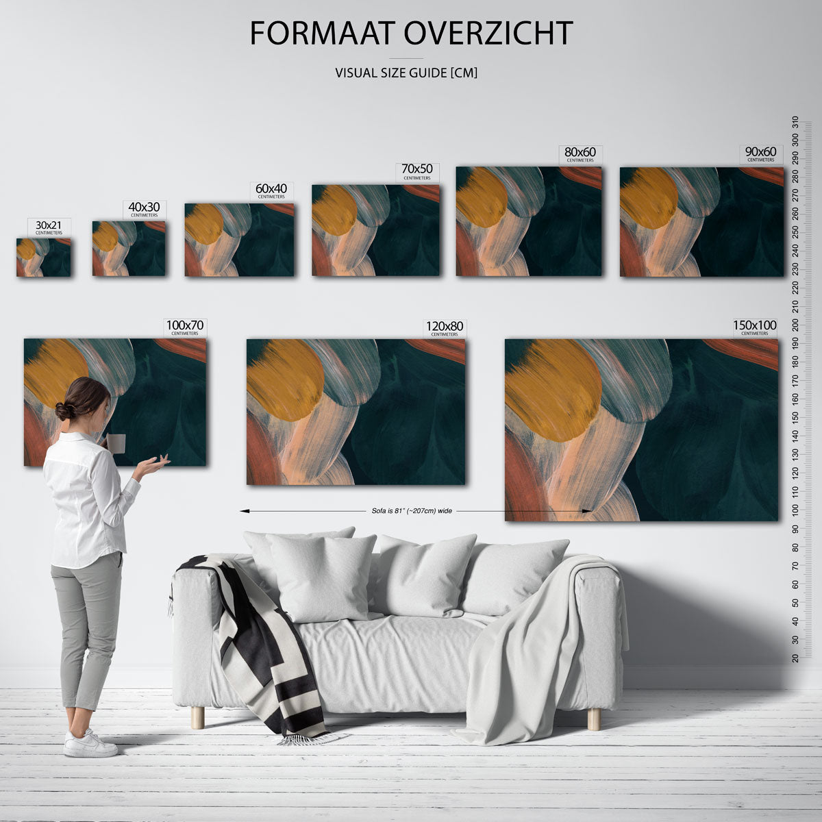 Abstracte penseelstreken Poster